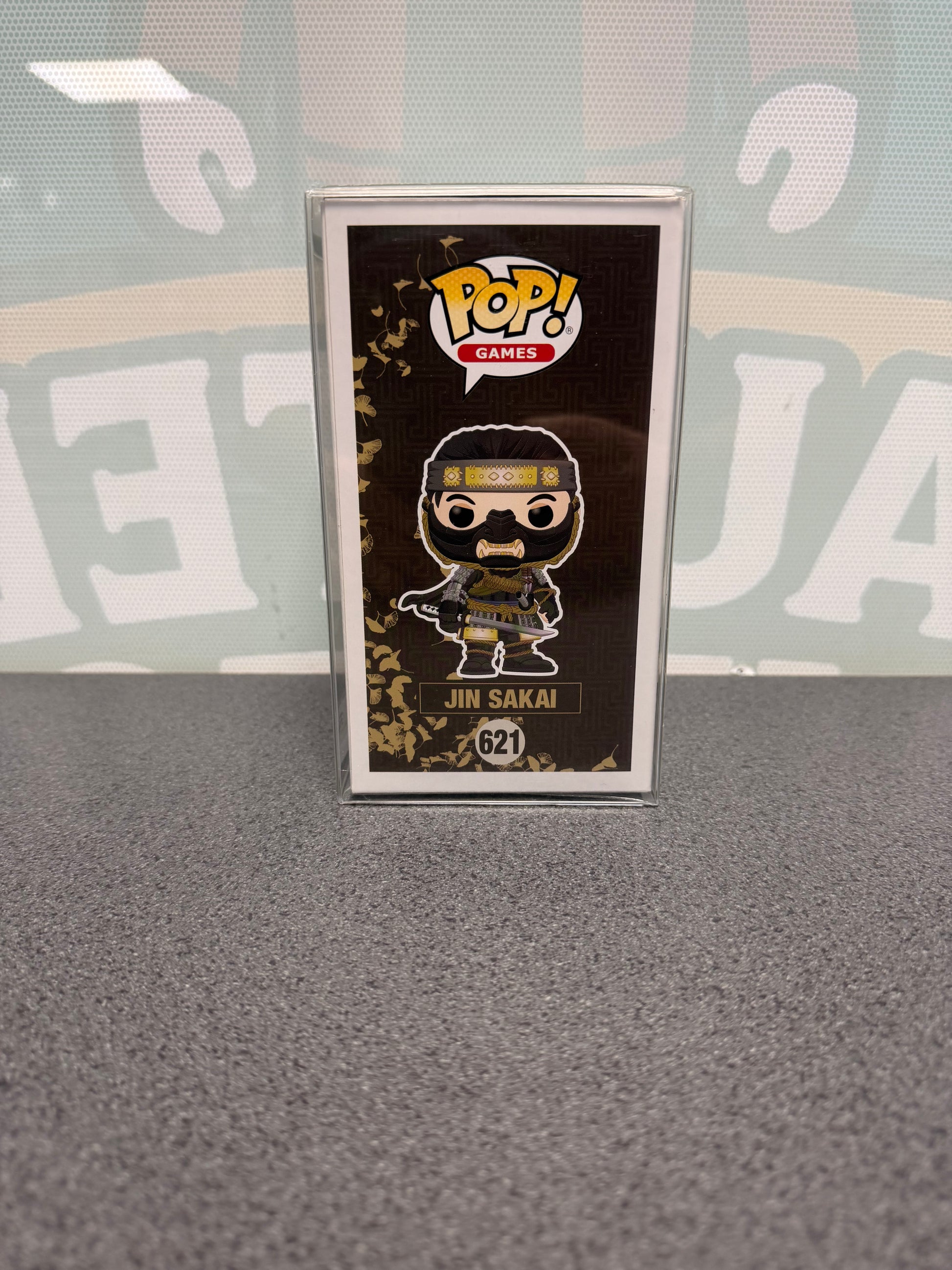 Jin Sakai Funko Pop! #621 – Ghost of Tsushima – illustrated side of box