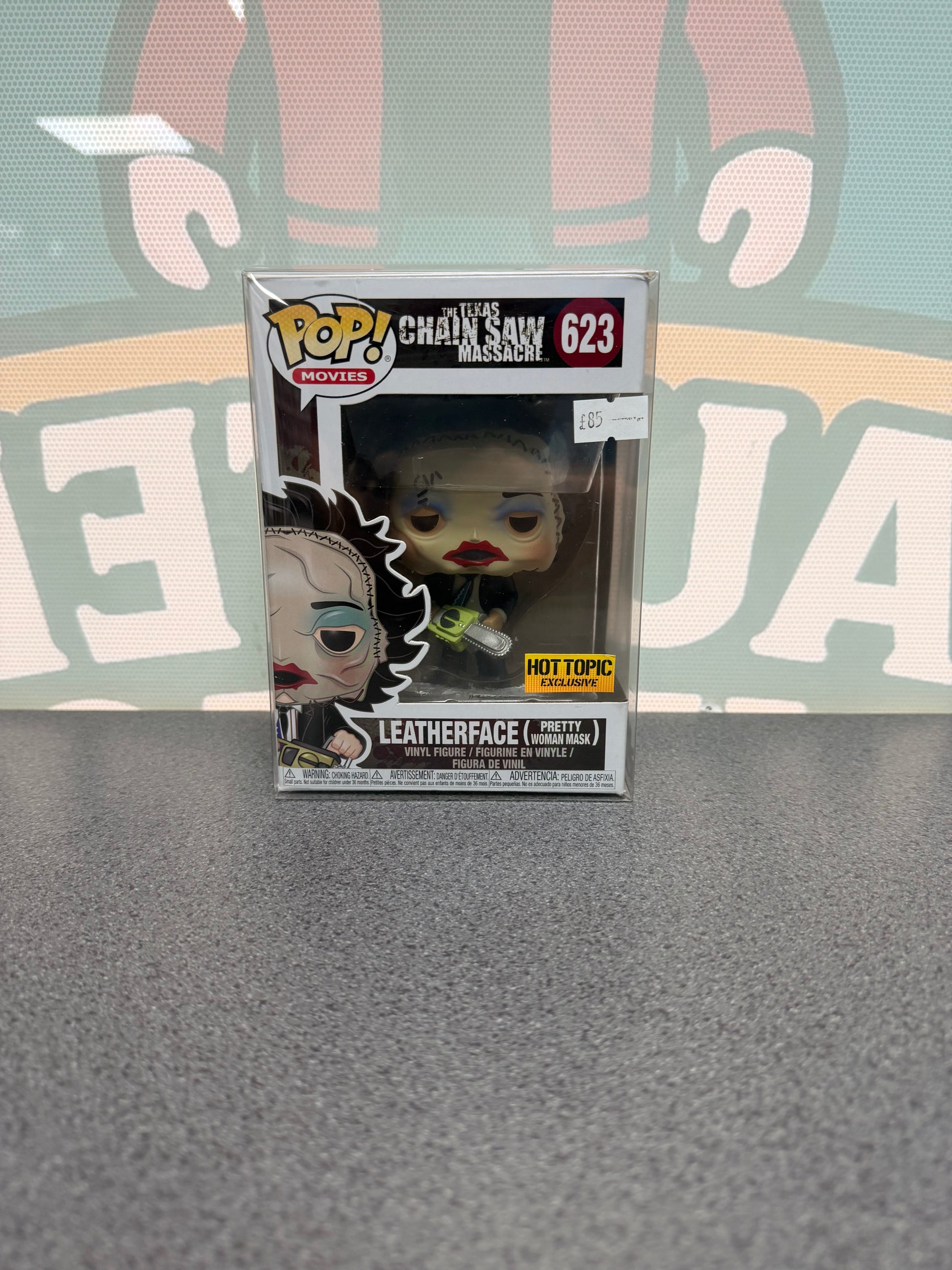 Leatherface (Pretty Woman Mask) Funko Pop! #623 Hot Topic Exclusive – The Texas Chainsaw Massacre – front of box
