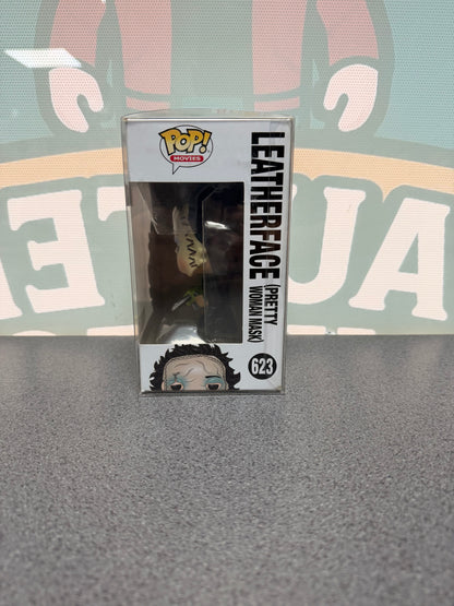 Leatherface (Pretty Woman Mask) Funko Pop! #623 Hot Topic Exclusive – The Texas Chainsaw Massacre – window side of box
