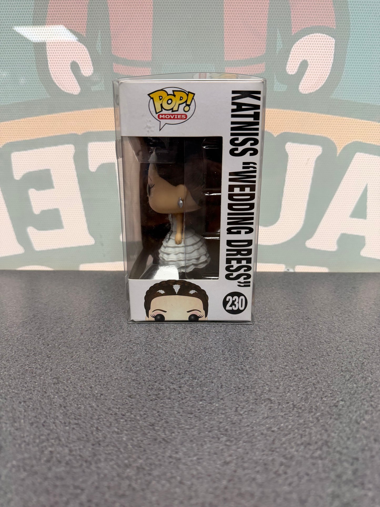 Katniss (Wedding Dress) Funko Pop! #230 – The Hunger Games – window side of box