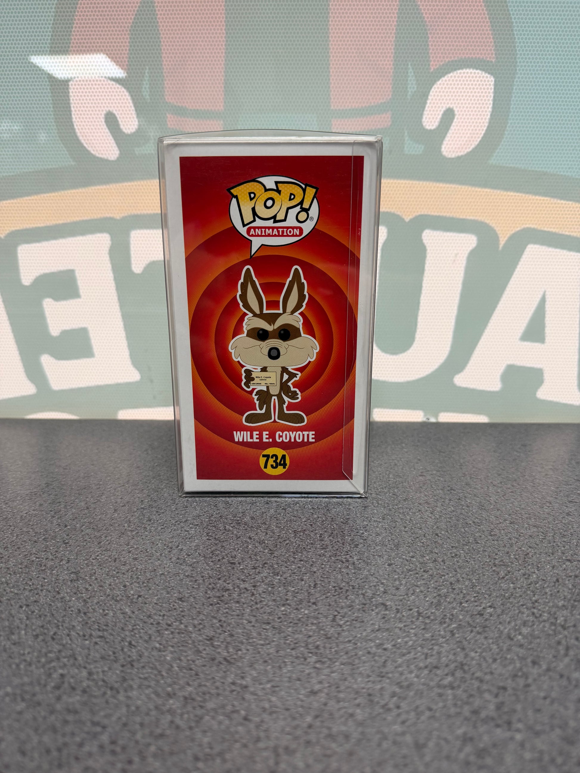 Wile E. Coyote Funko Pop! #734 – Looney Tunes – illustrated side of box