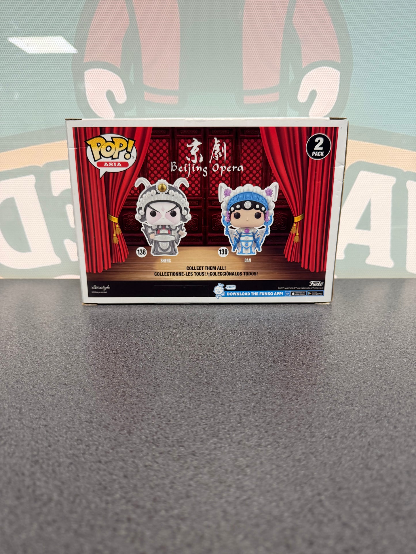 Sheng & Dan Funko Pop! Asia 2-Pack – Beijing Opera – back of Beijing Opera two-figure box