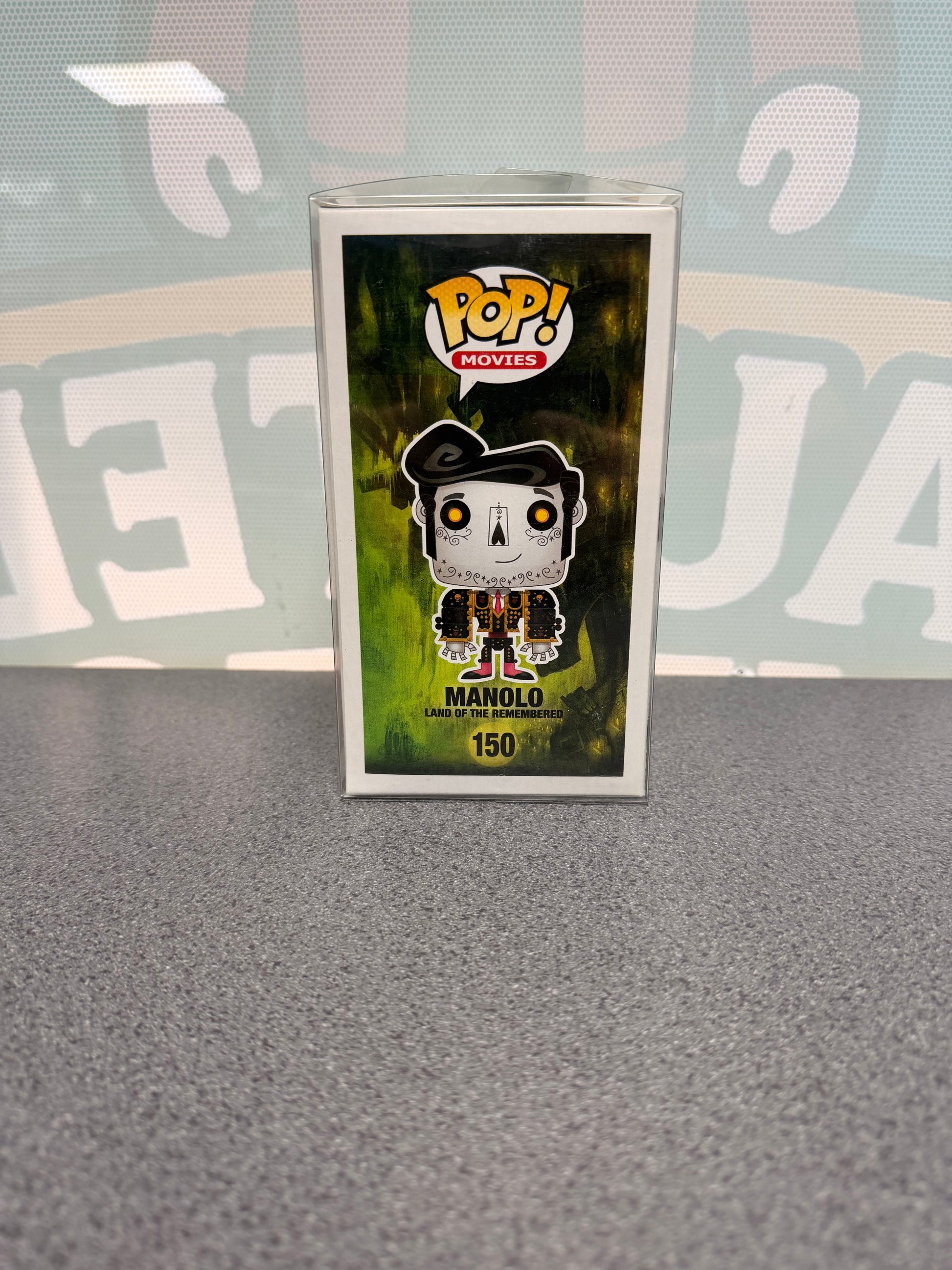 Manolo (Land of the Remembered) Funko Pop! #150 – The Book of Life – illustrated side of box
