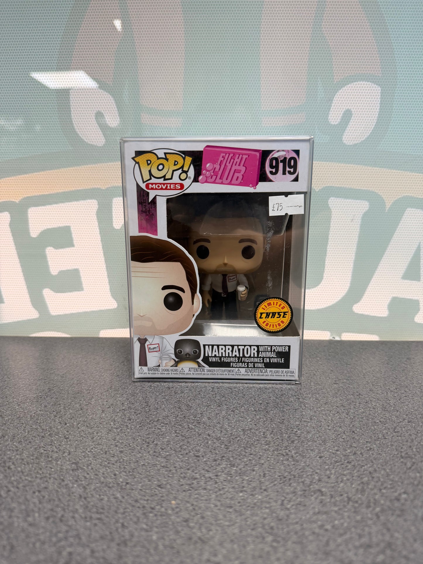 Narrator with Power Animal Funko Pop! #919 Chase – Fight Club – front of box