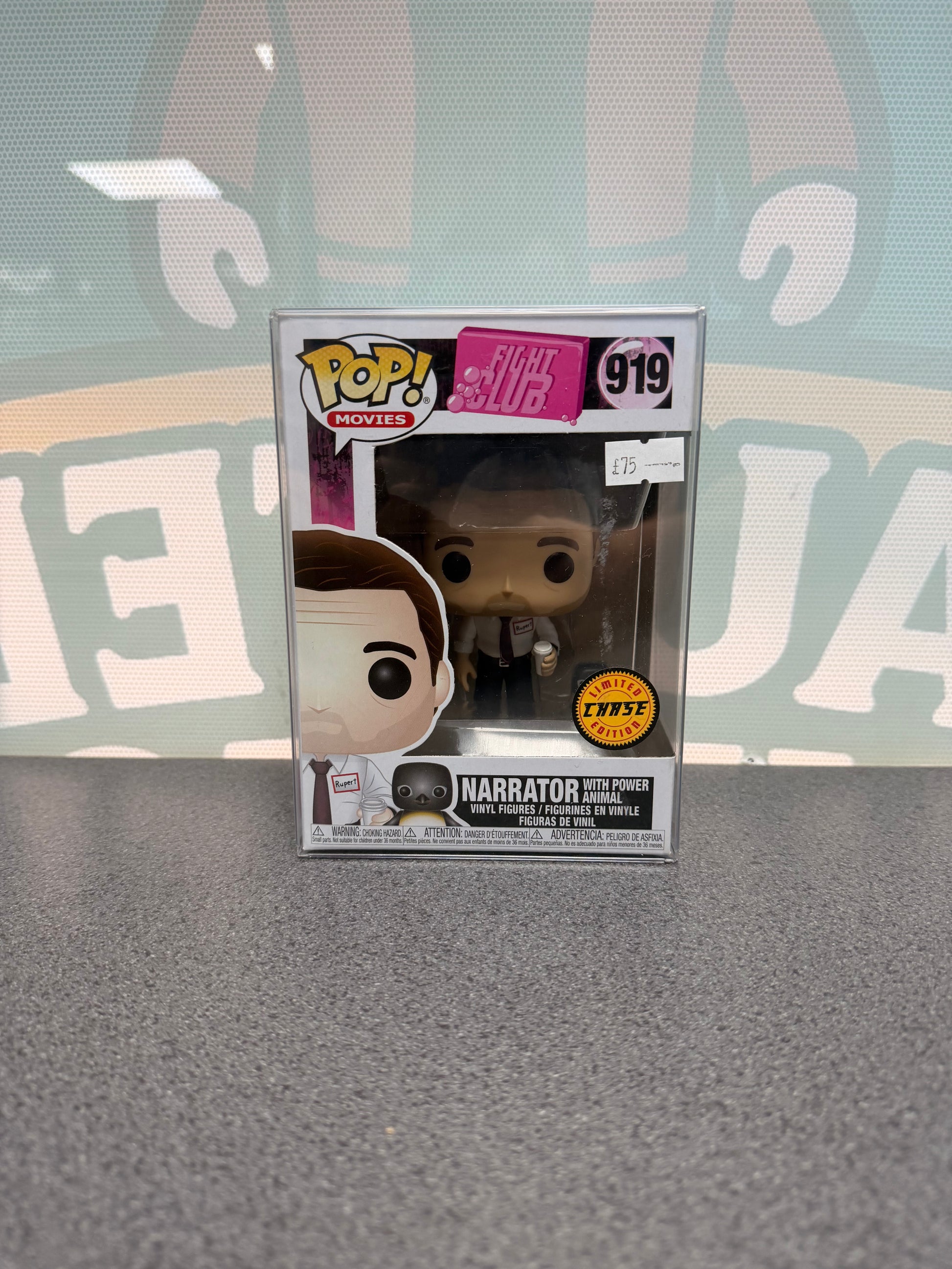 Narrator with Power Animal Funko Pop! #919 Chase – Fight Club – front of box