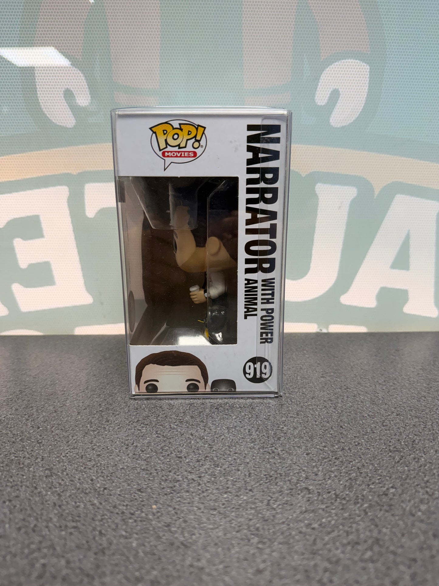 Narrator with Power Animal Funko Pop! #919 Chase – Fight Club – window side of box