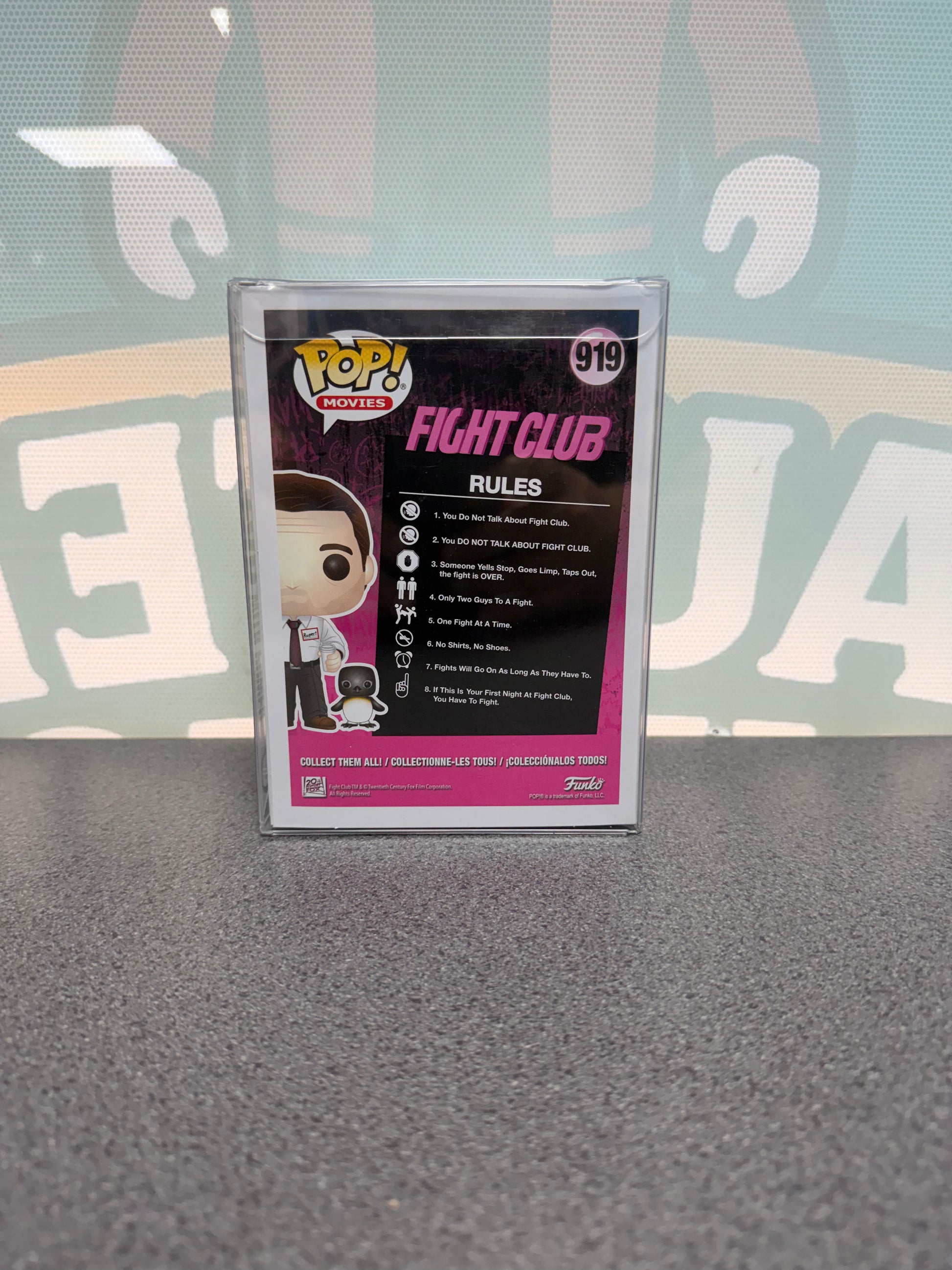 Narrator with Power Animal Funko Pop! #919 Chase – Fight Club – back of box