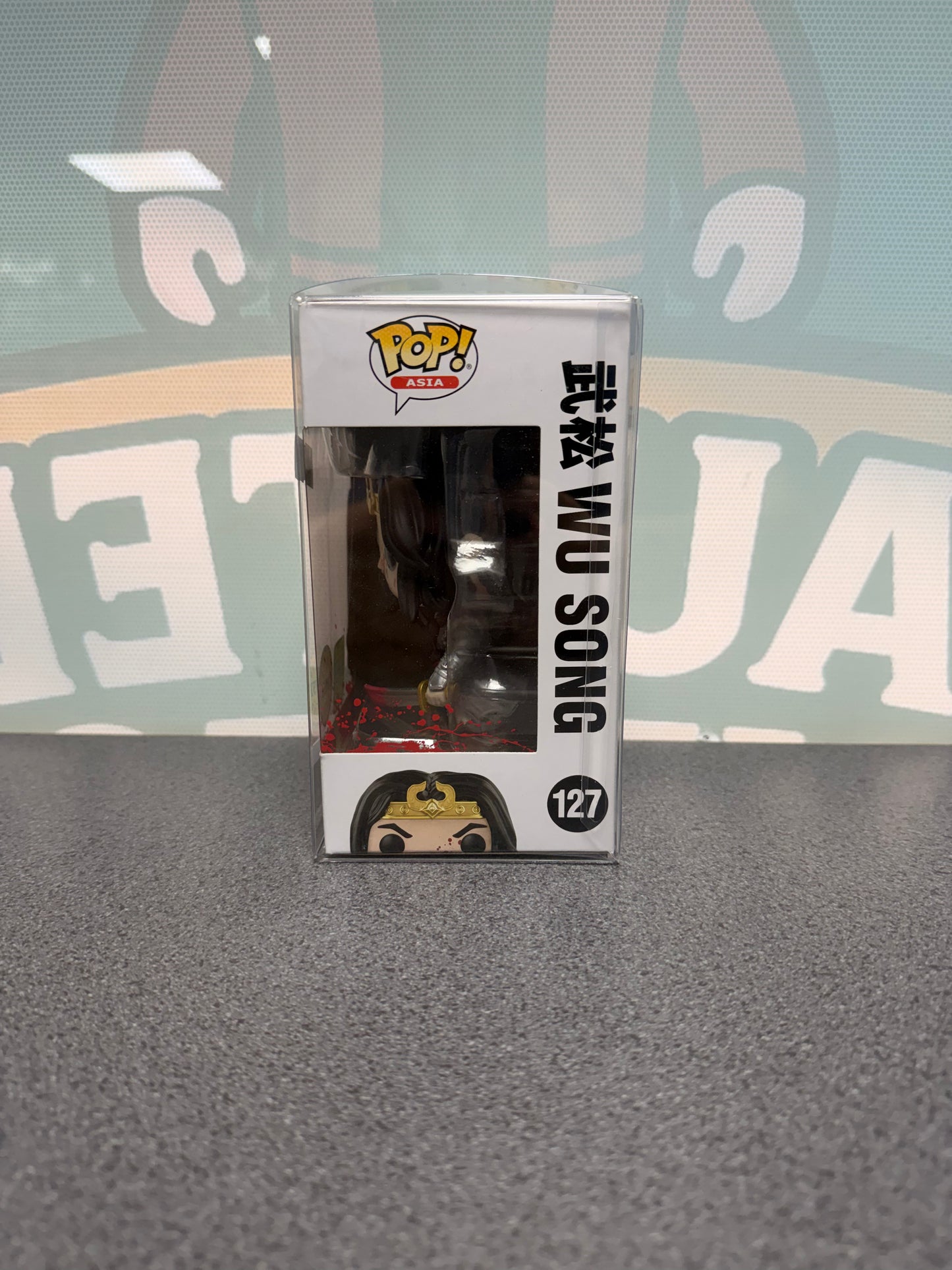 Wu Song Funko Pop! #127 Bloody Chase – 2022 Summer Convention – Water Margin – window side of box