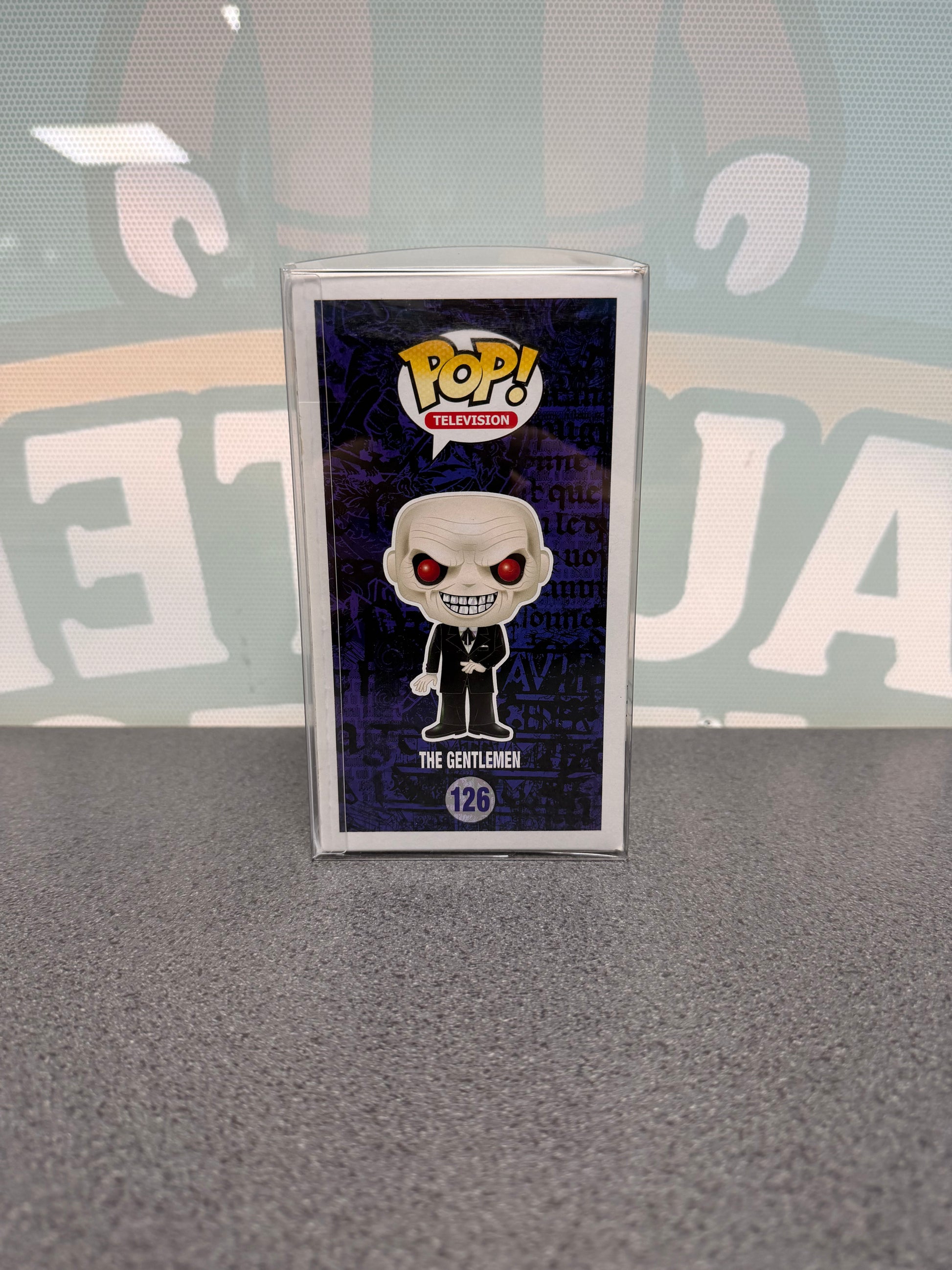 The Gentlemen Funko Pop! #126 – Buffy the Vampire Slayer – illustrated side of box