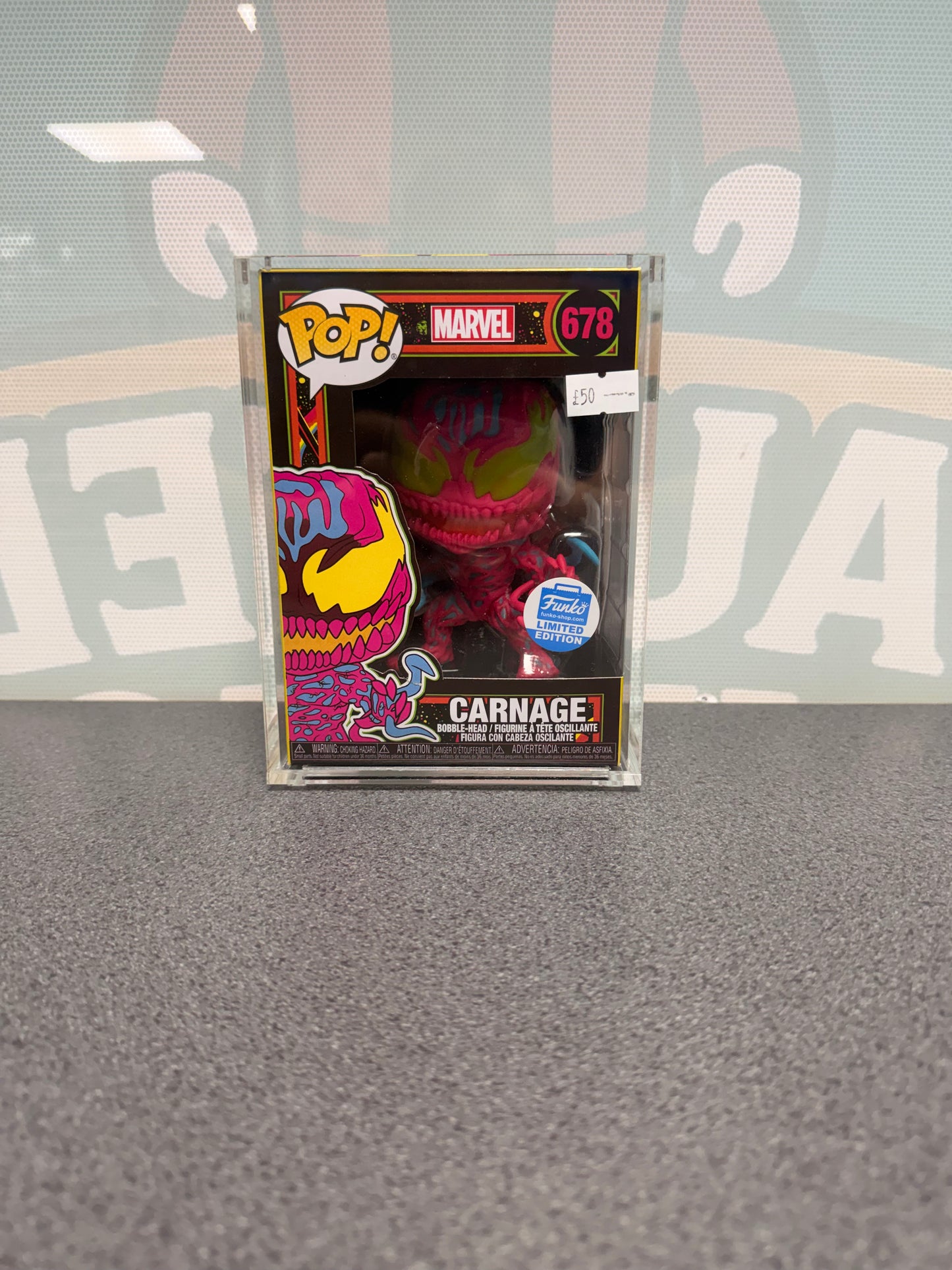 Carnage #678 Funko Pop! Marvel – Black Light – Funko Shop Exclusive
