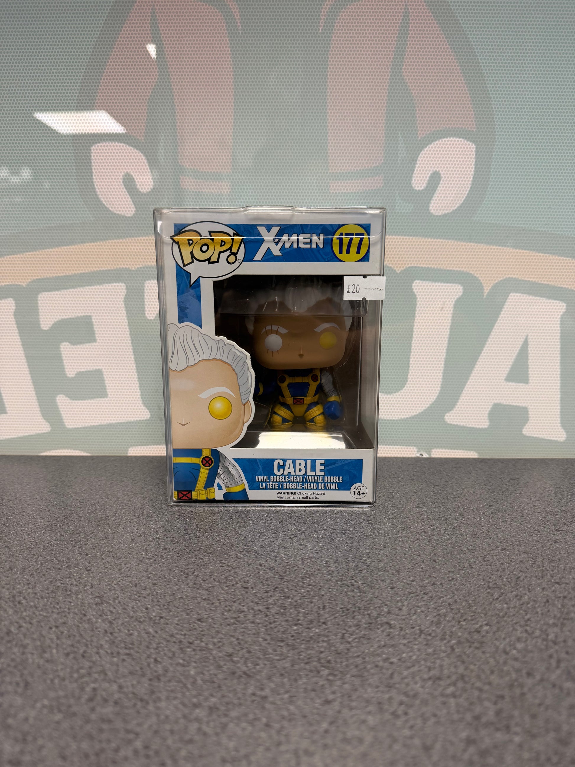 Cable #177 Funko Pop! from Marvel X-Men – front of box and figure