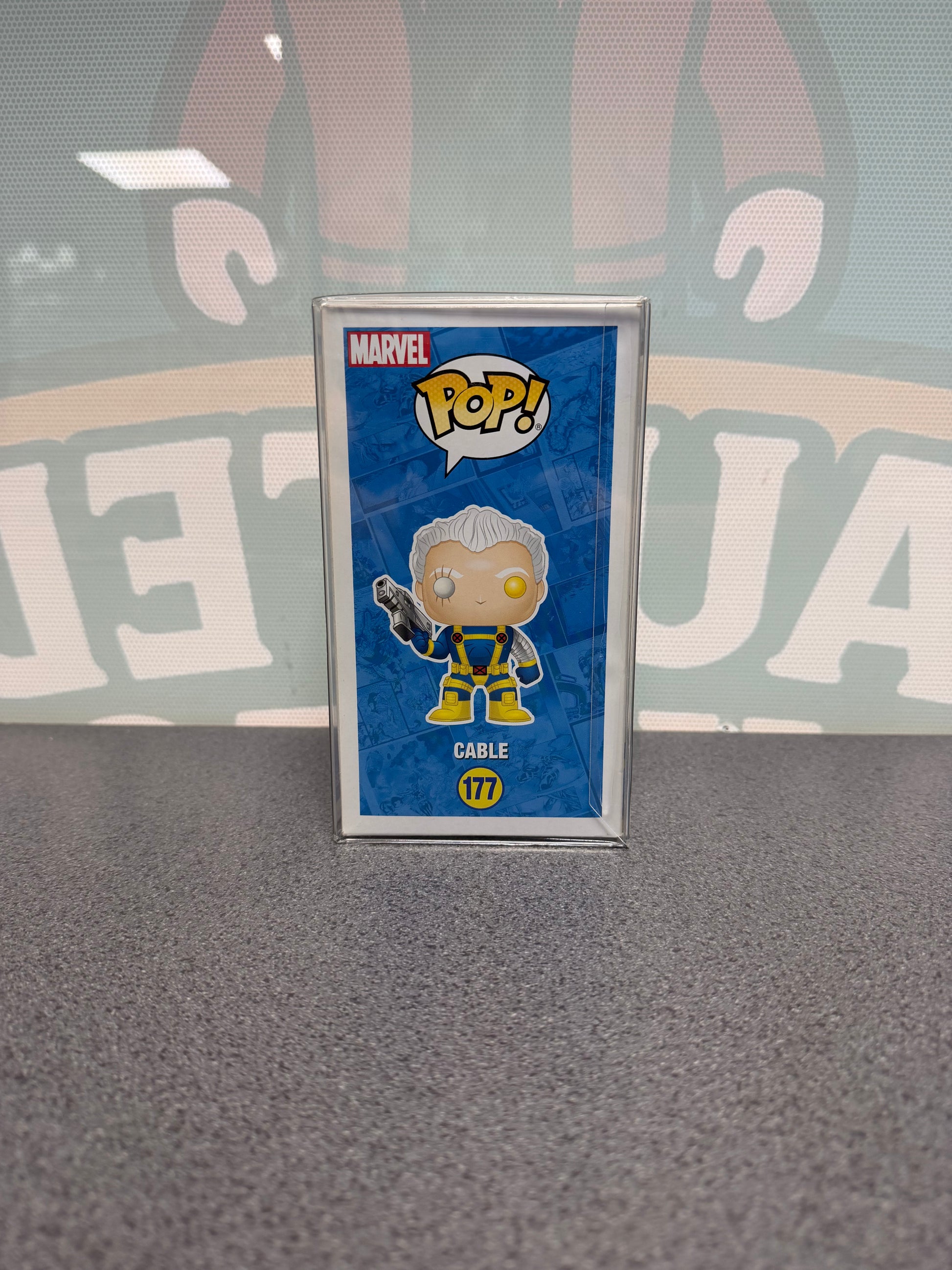 Cable #177 Funko Pop! from Marvel X-Men – other side of box