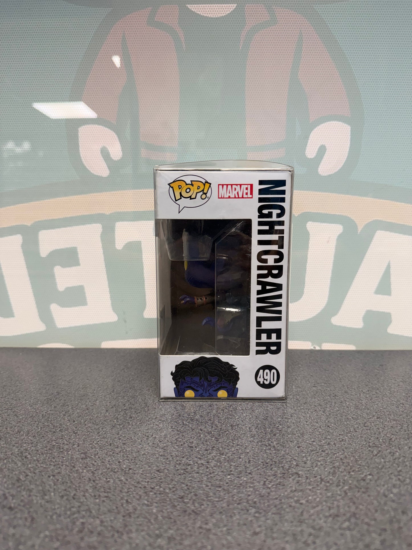 Nightcrawler #490 2020 Summer Convention Funko Pop! from X2: X-Men United – window side of box