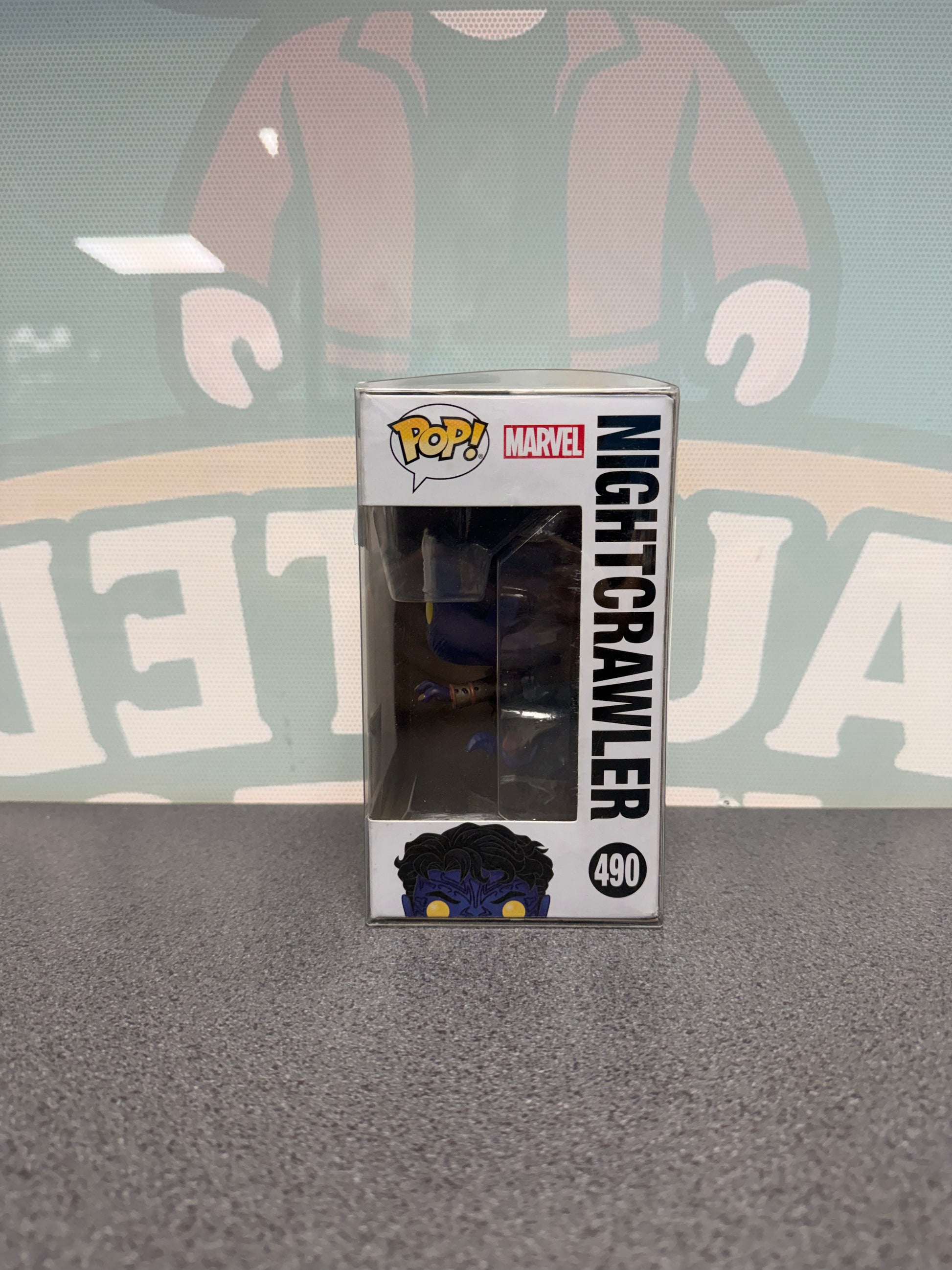Nightcrawler #490 2020 Summer Convention Funko Pop! from X2: X-Men United – window side of box