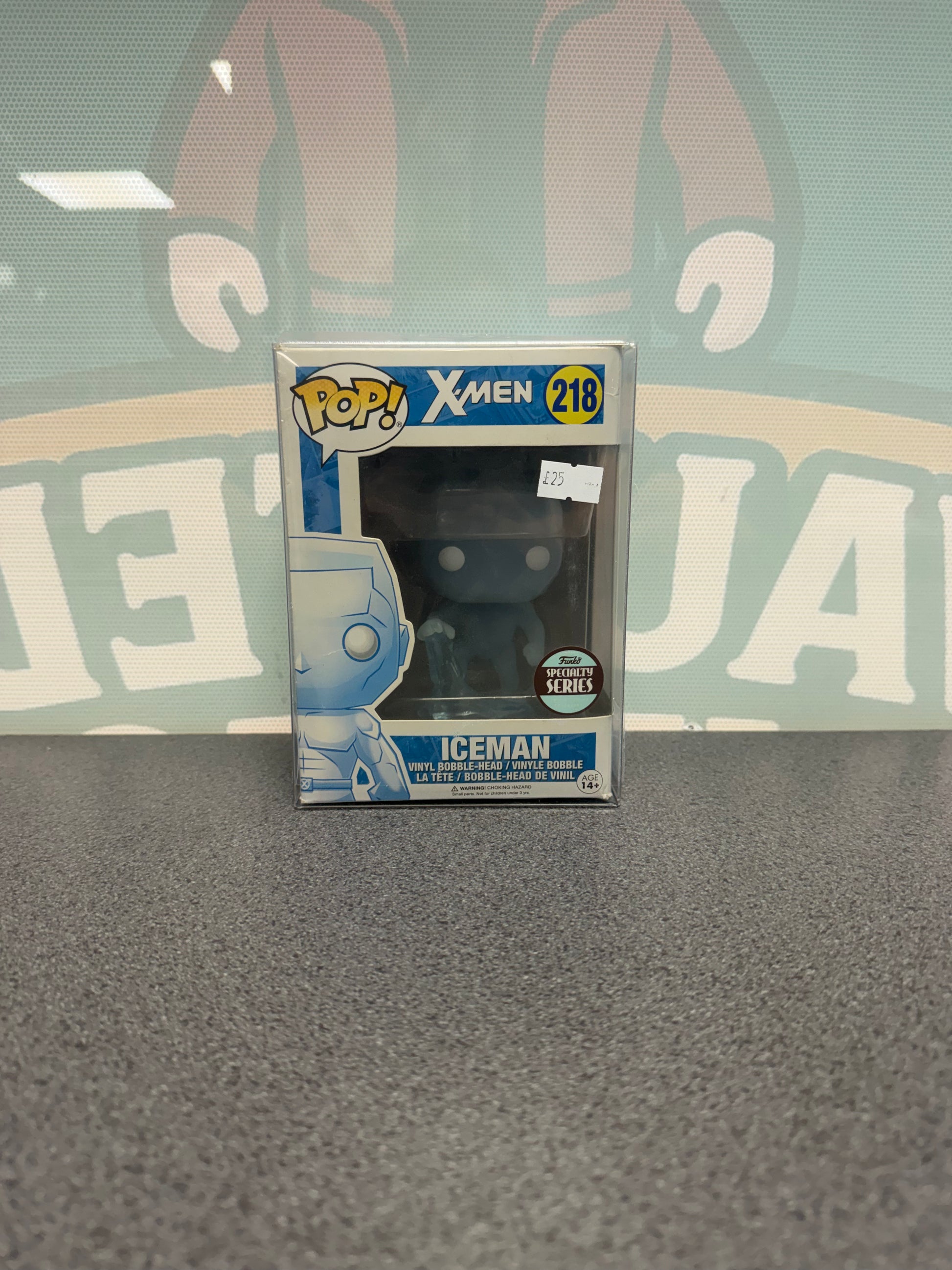 Iceman #218 Specialty Series Funko Pop! from Marvel X-Men – front of box and figure