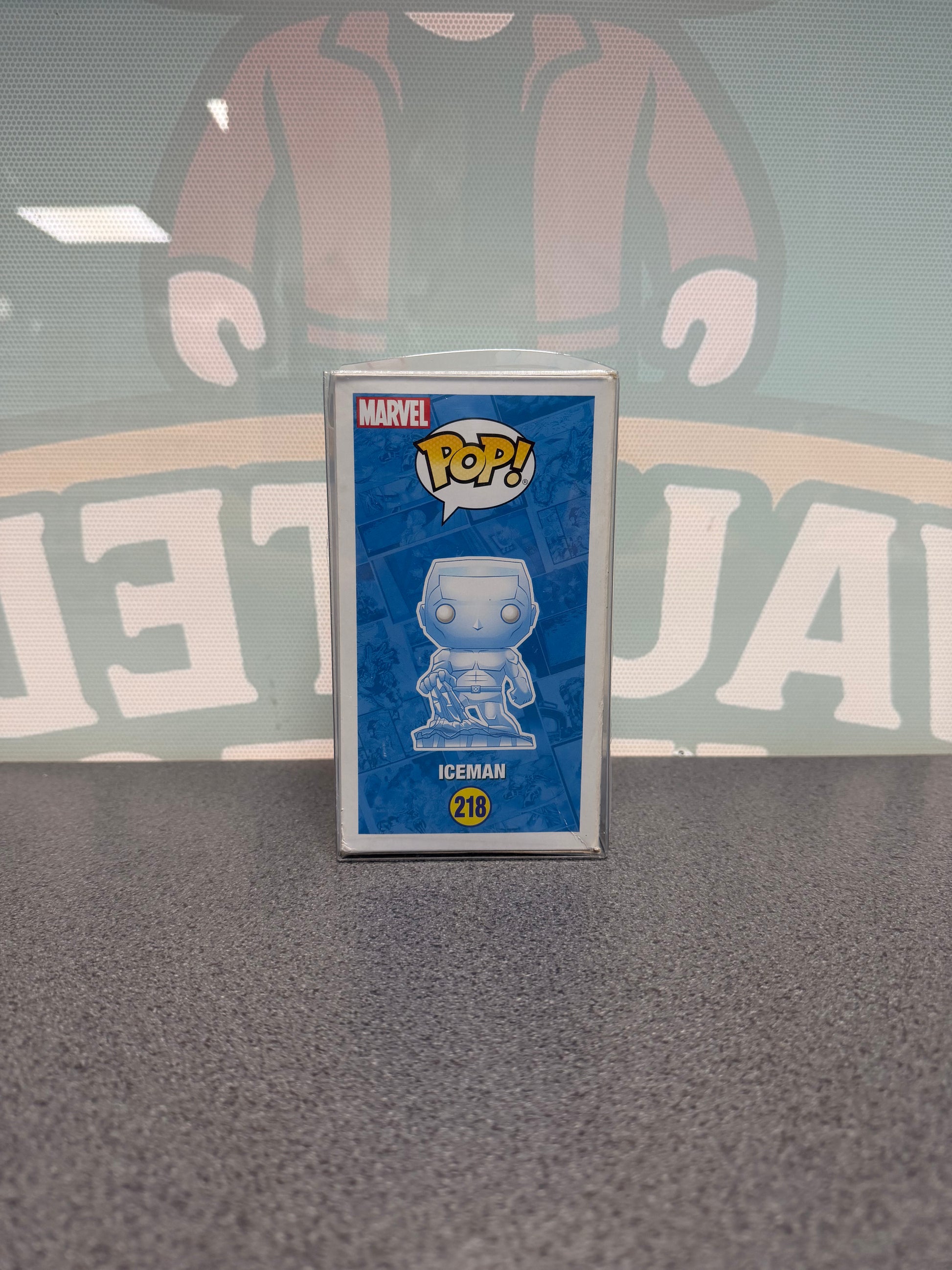 Iceman #218 Specialty Series Funko Pop! from Marvel X-Men – other side of box