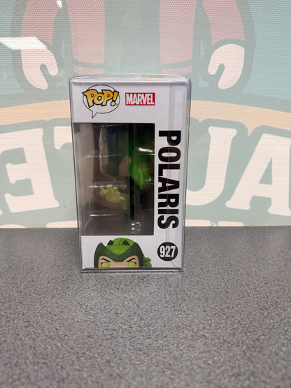 Polaris #927 Glow in the Dark – 2021 Fall Convention Funko Pop! from Marvel X-Men – window side of box