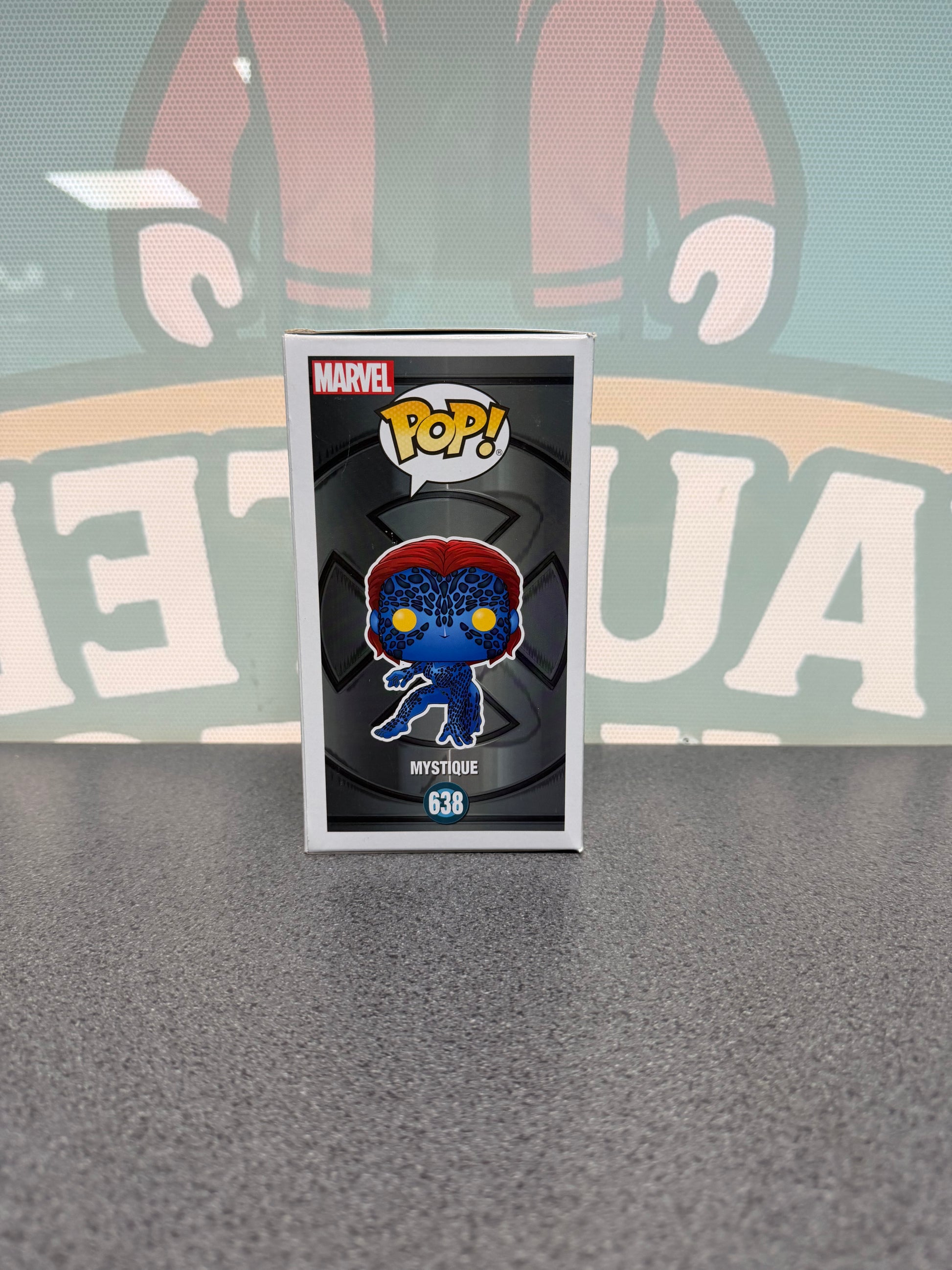 Mystique #638 Funko Pop! from Marvel X-Men – other side of box
