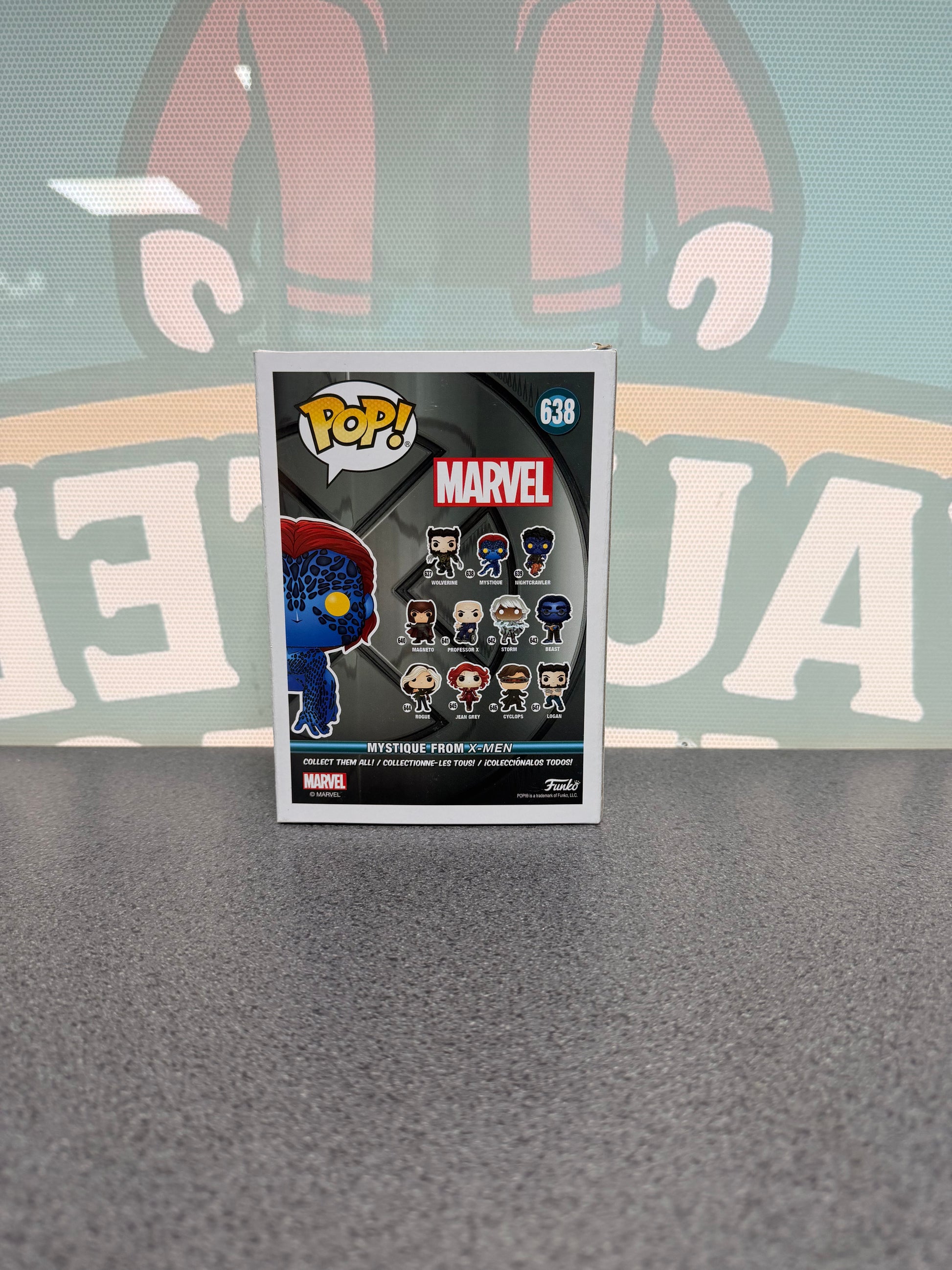 Mystique #638 Funko Pop! from Marvel X-Men – back of box