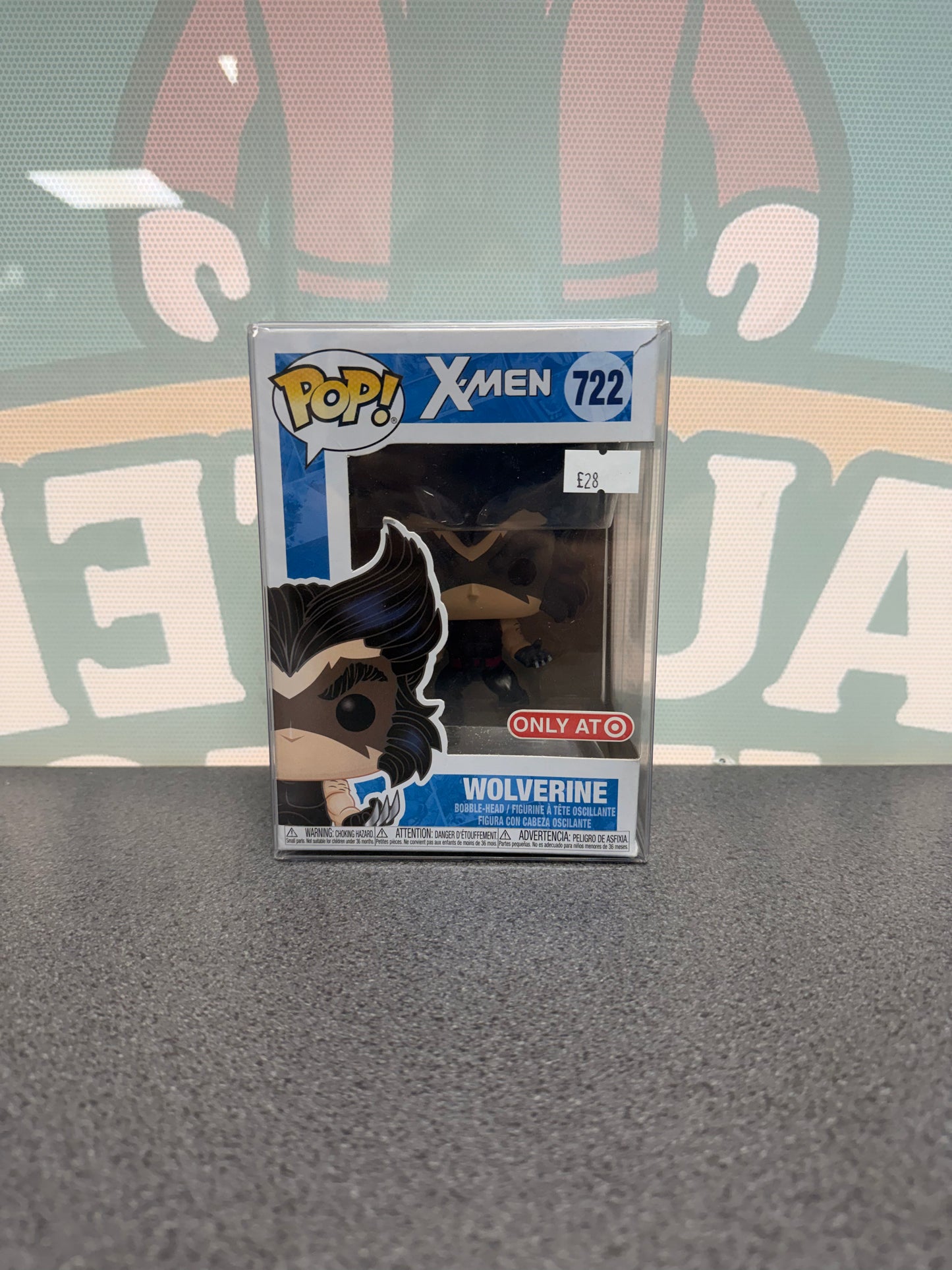 Wolverine #722 Target Exclusive Funko Pop! from Marvel X-Men – front of box and figure