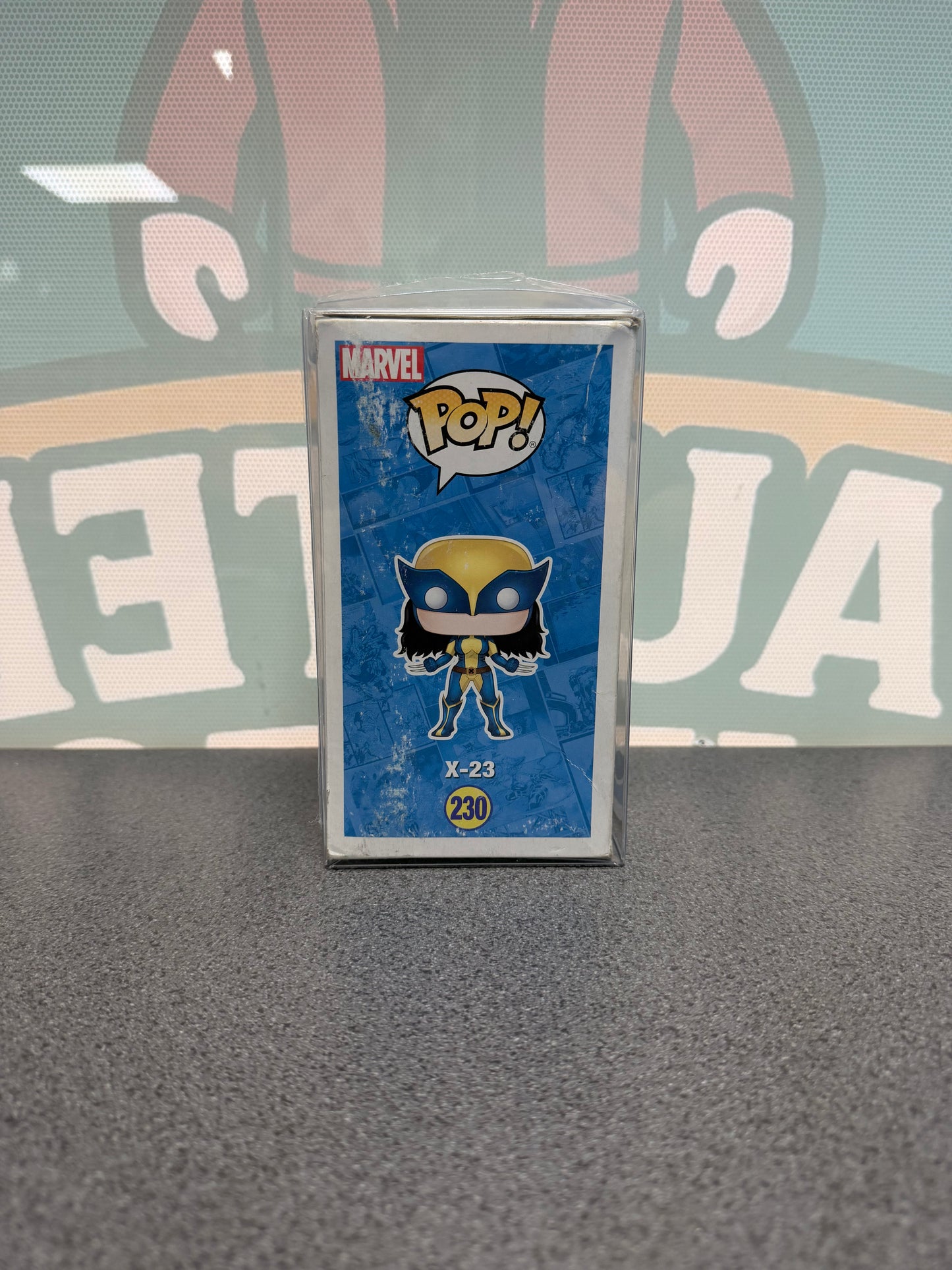 X-23 #230 Toys R Us Exclusive Funko Pop! from Marvel X-Men – other side of box