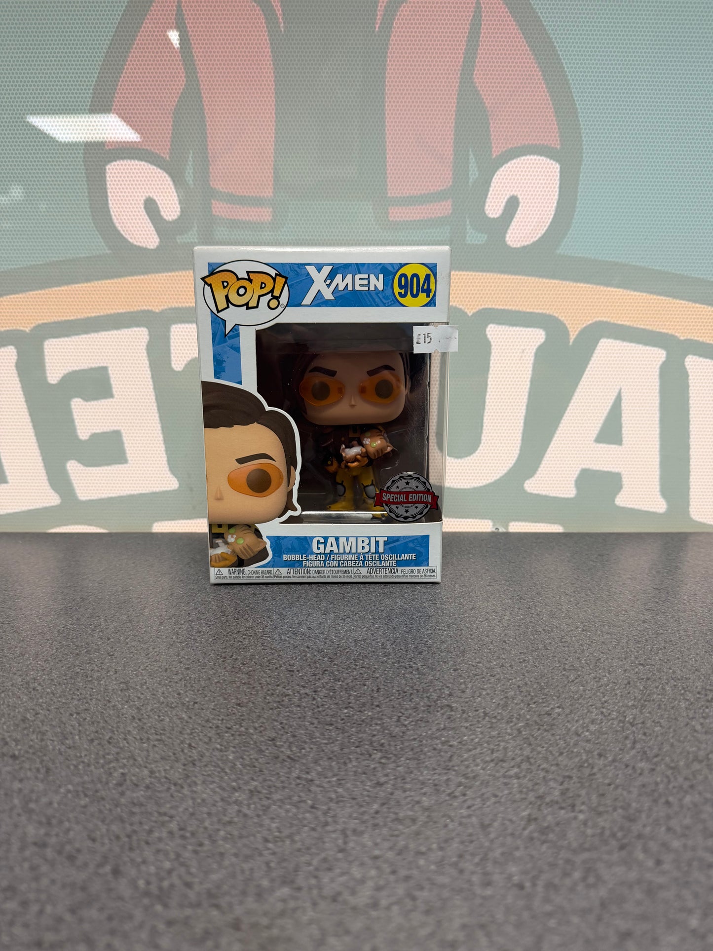 Gambit #904 Special Edition Funko Pop! from Marvel X-Men – front of box and figure