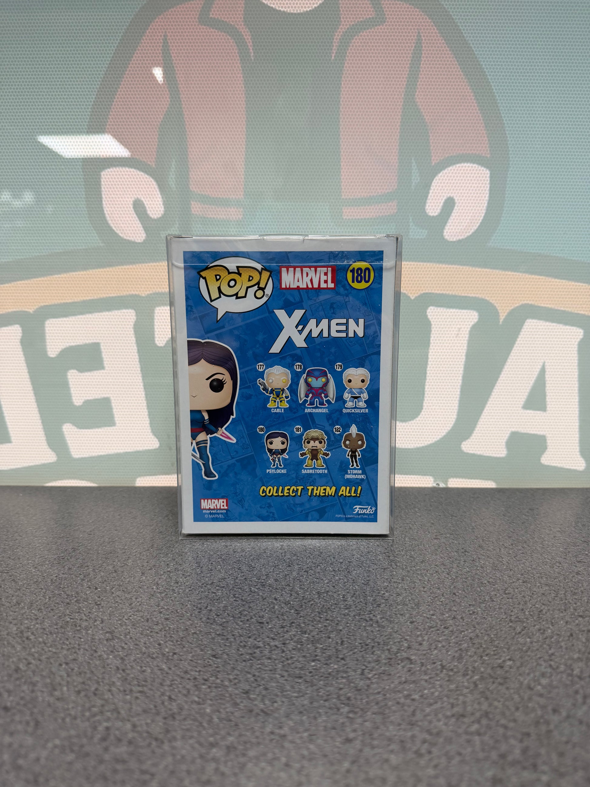 Psylocke #180 Funko Pop! from Marvel X-Men – back of box