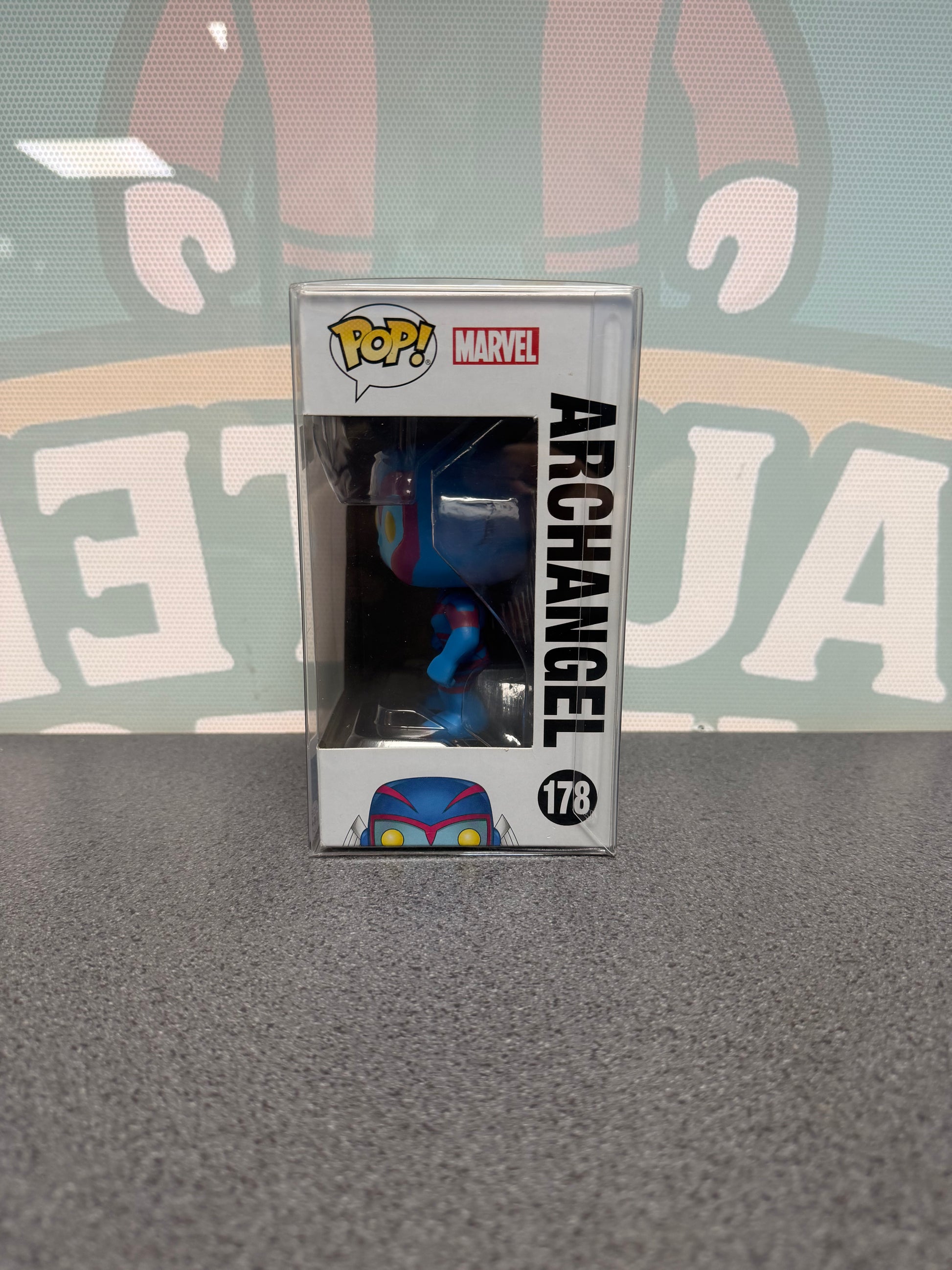 Archangel #178 Funko Pop! from Marvel X-Men – window side of box