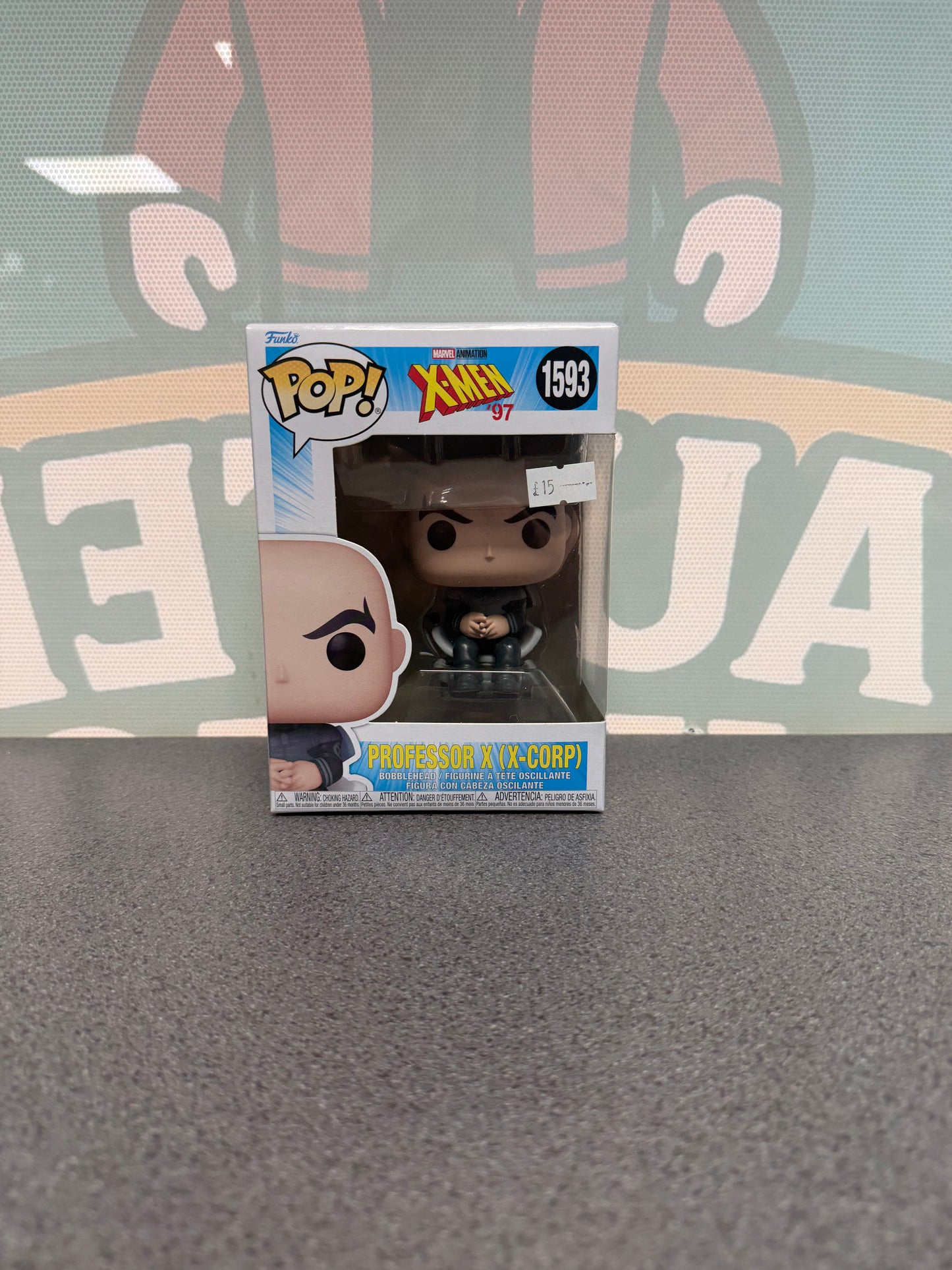 Professor X (X-Corp) #1593 Funko Pop! from Marvel X-Men '97 – front of box and figure