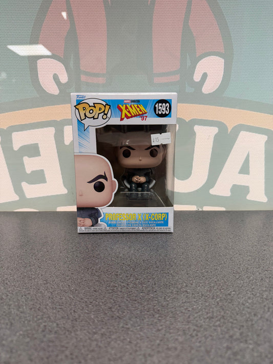 Professor X (X-Corp) #1593 Funko Pop! from Marvel X-Men '97 – front of box and figure