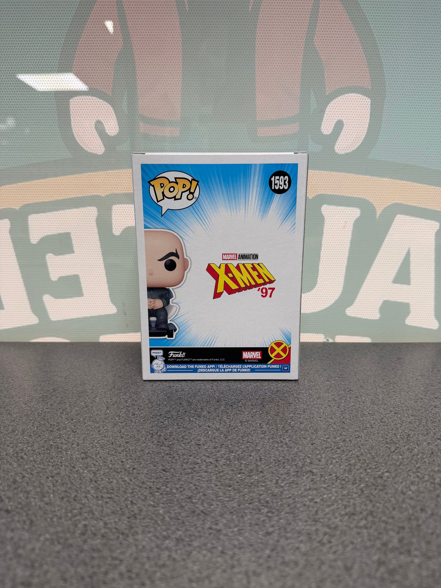 Professor X (X-Corp) #1593 Funko Pop! from Marvel X-Men '97 – back of box