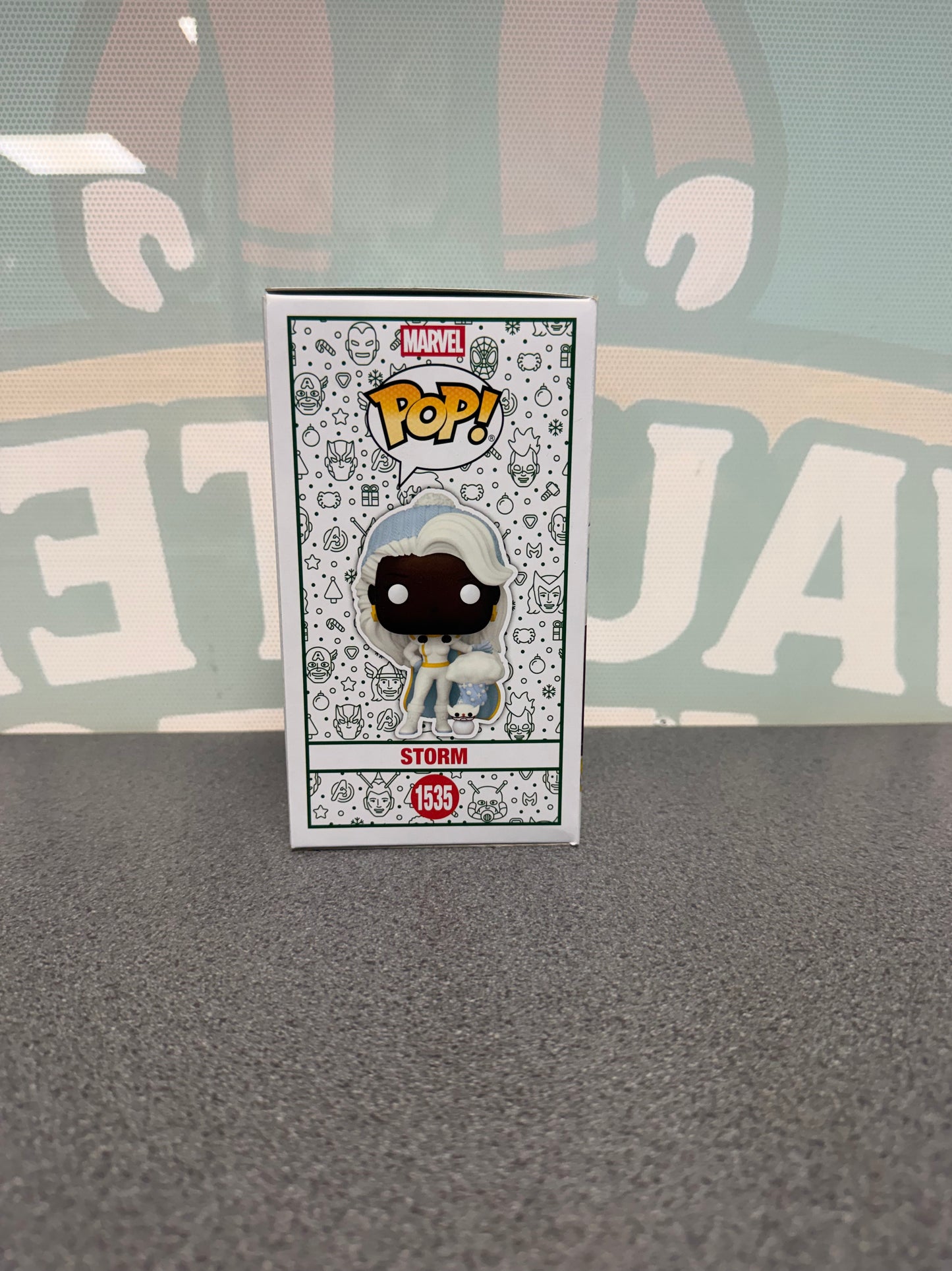 Storm with Snowman #1535 Holiday Funko Pop! from Marvel X-Men – other side of box