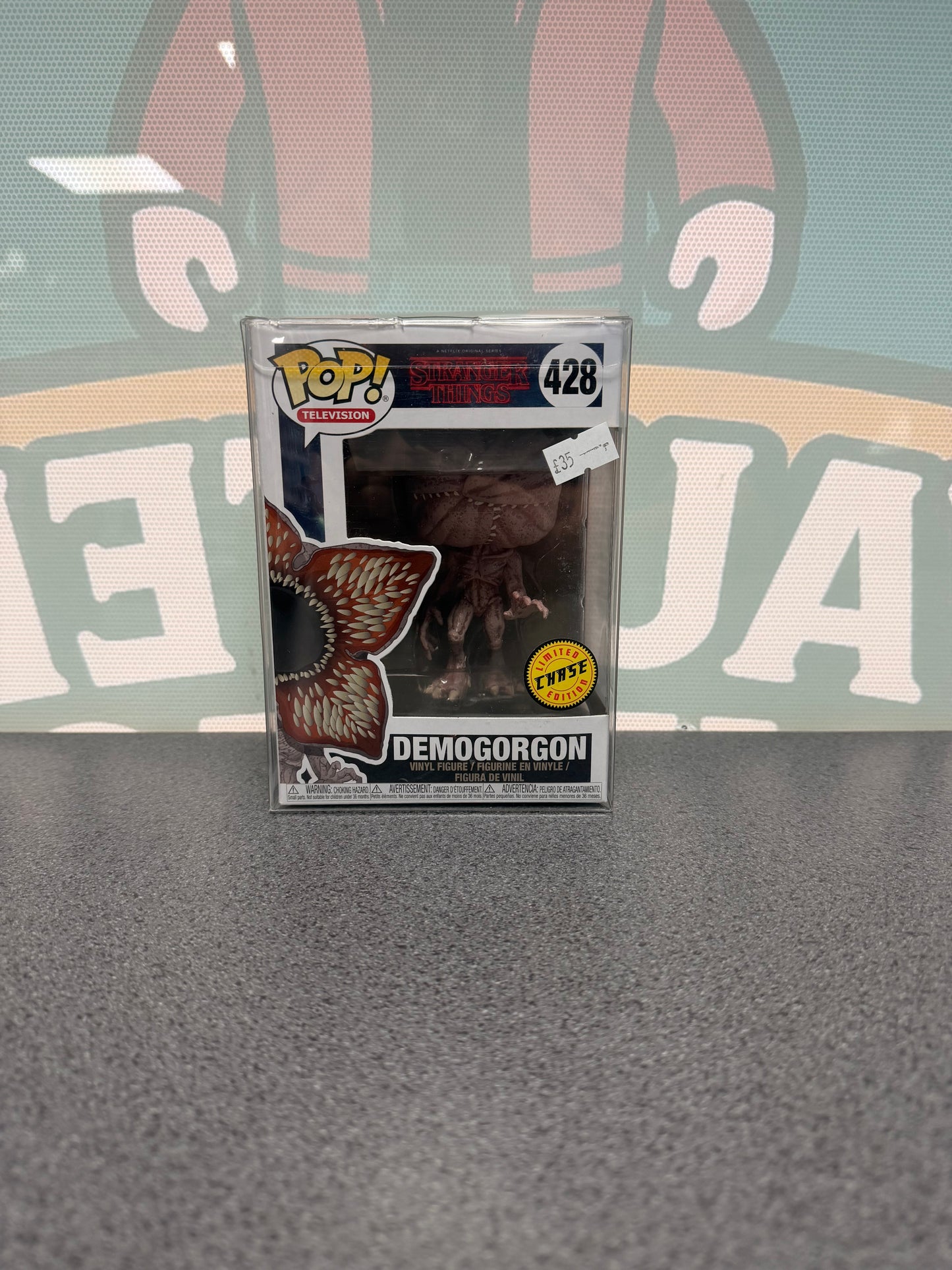 Demogorgon Chase Funko Pop! #428 from Stranger Things – front of box and figure