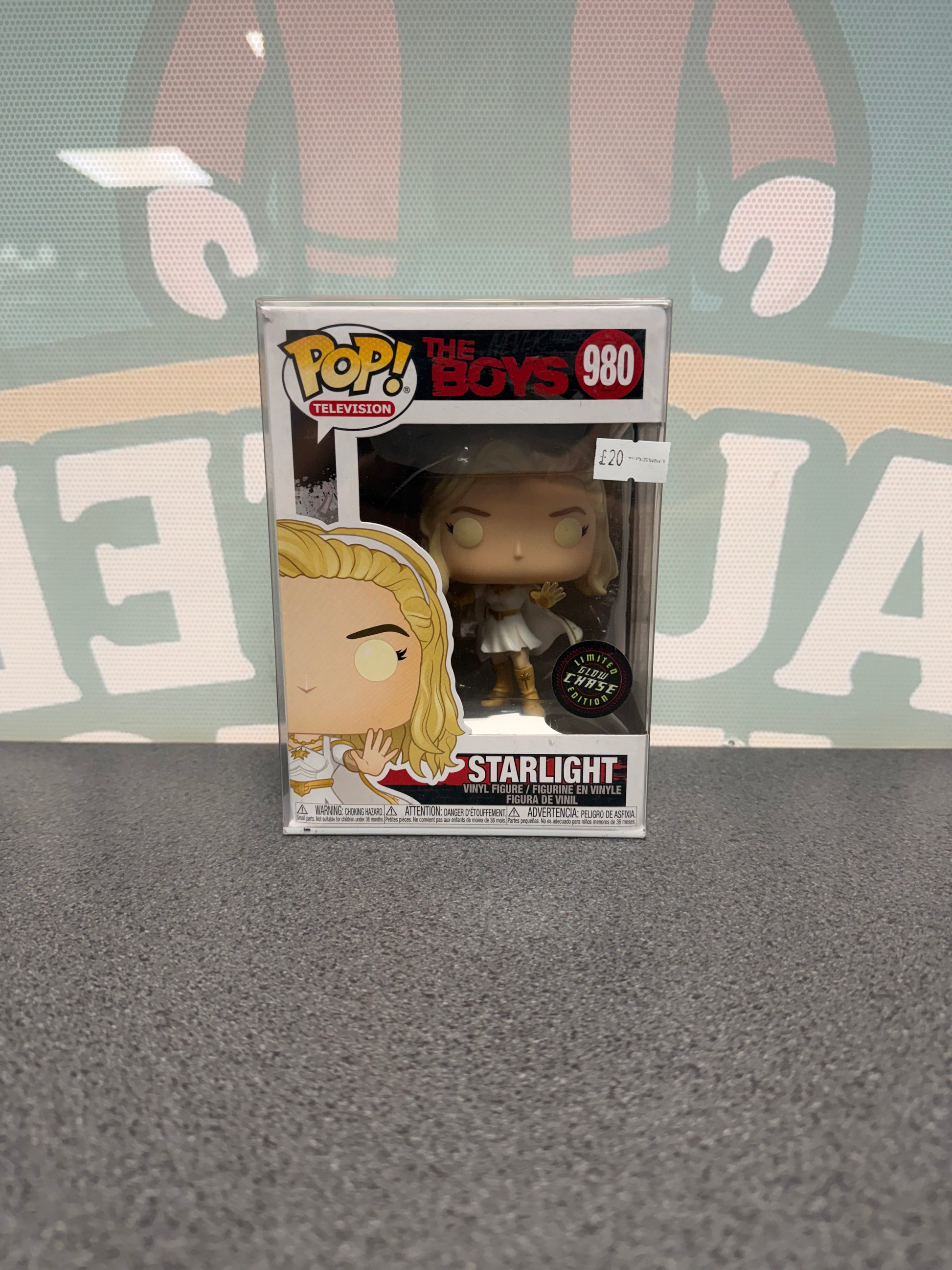 Starlight Glow Chase Funko Pop! #980 from The Boys – front of box and figure
