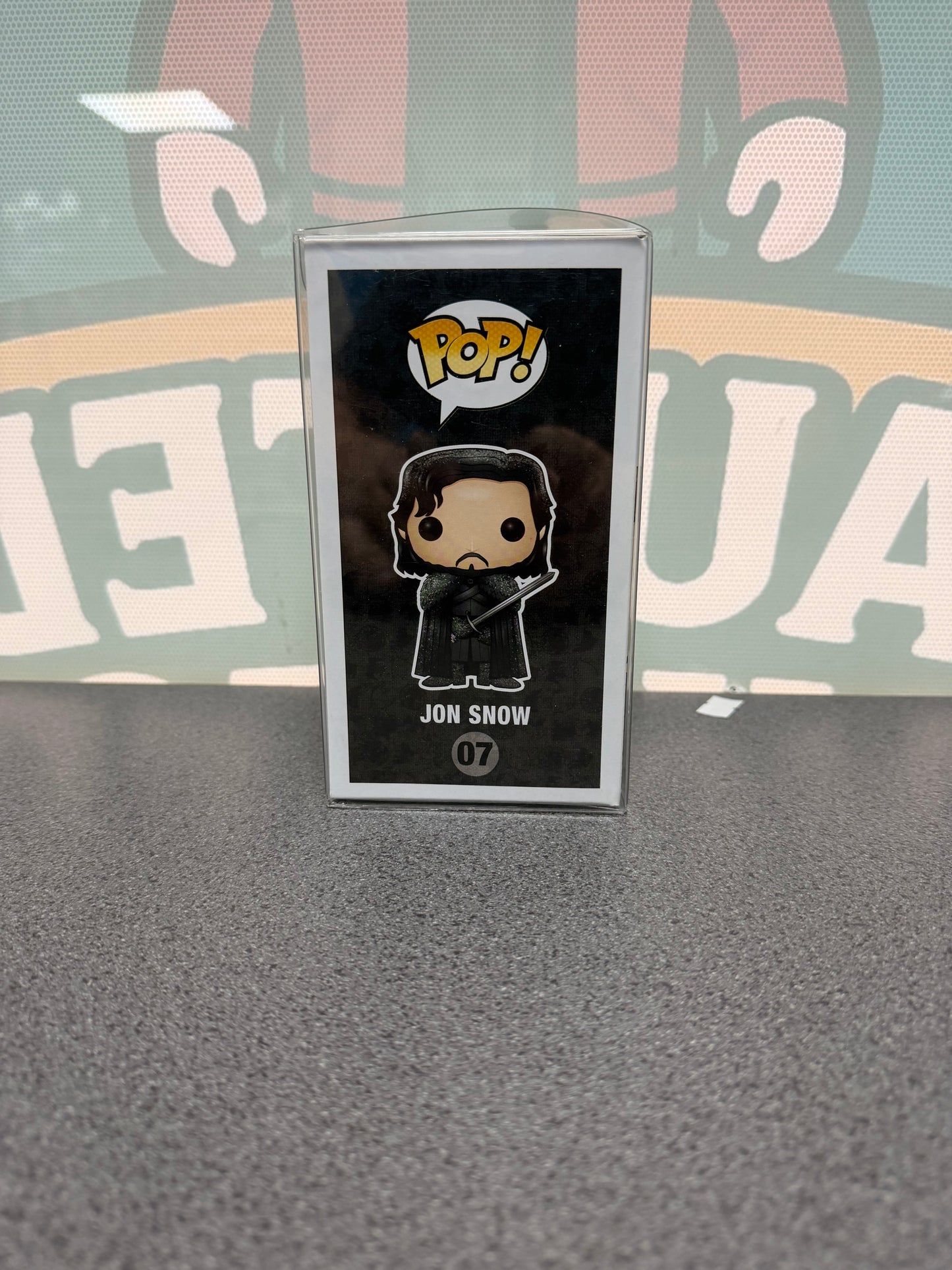 Jon Snow Beyond the Wall Exclusive Funko Pop! #07 from Game of Thrones – illustrated side of box