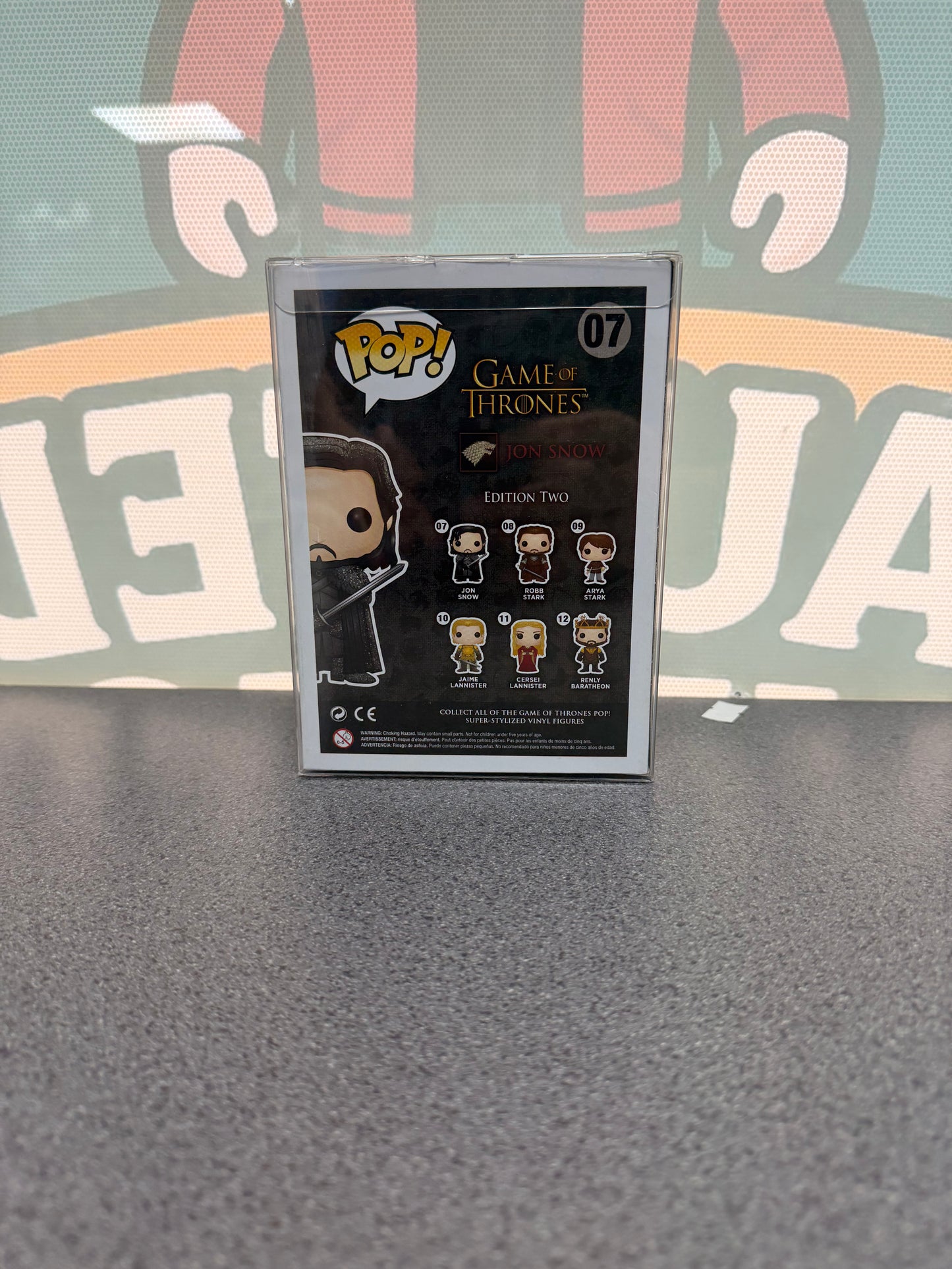 Jon Snow Beyond the Wall Exclusive Funko Pop! #07 from Game of Thrones – back of box