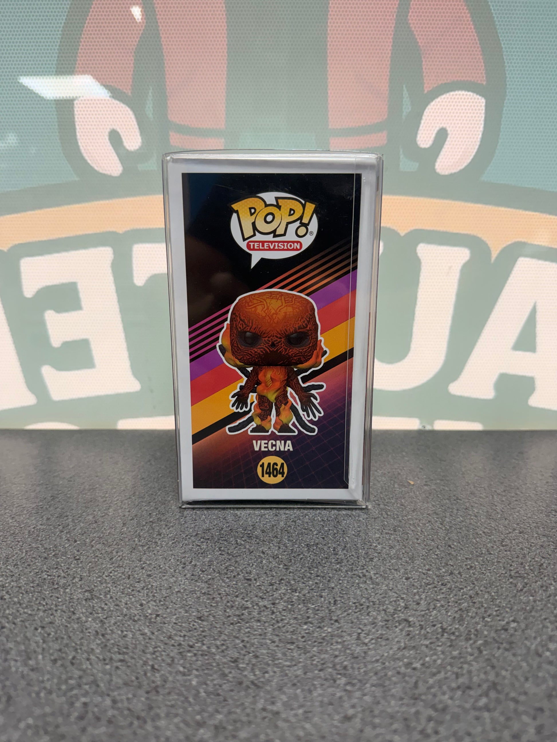 Vecna Glow in the Dark – Hot Topic Exclusive Funko Pop! #1464 from Stranger Things – illustrated side of box