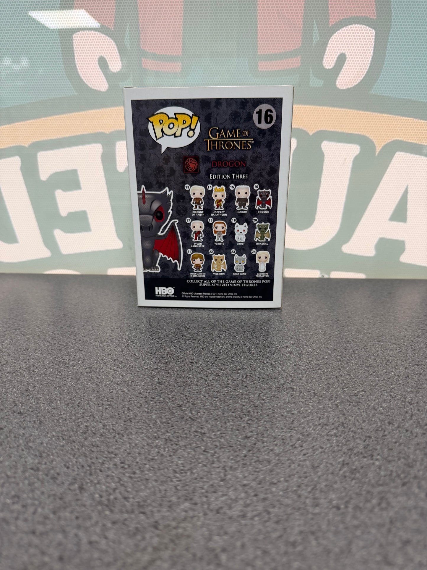 Drogon Funko Pop! #16 from Game of Thrones – back of box
