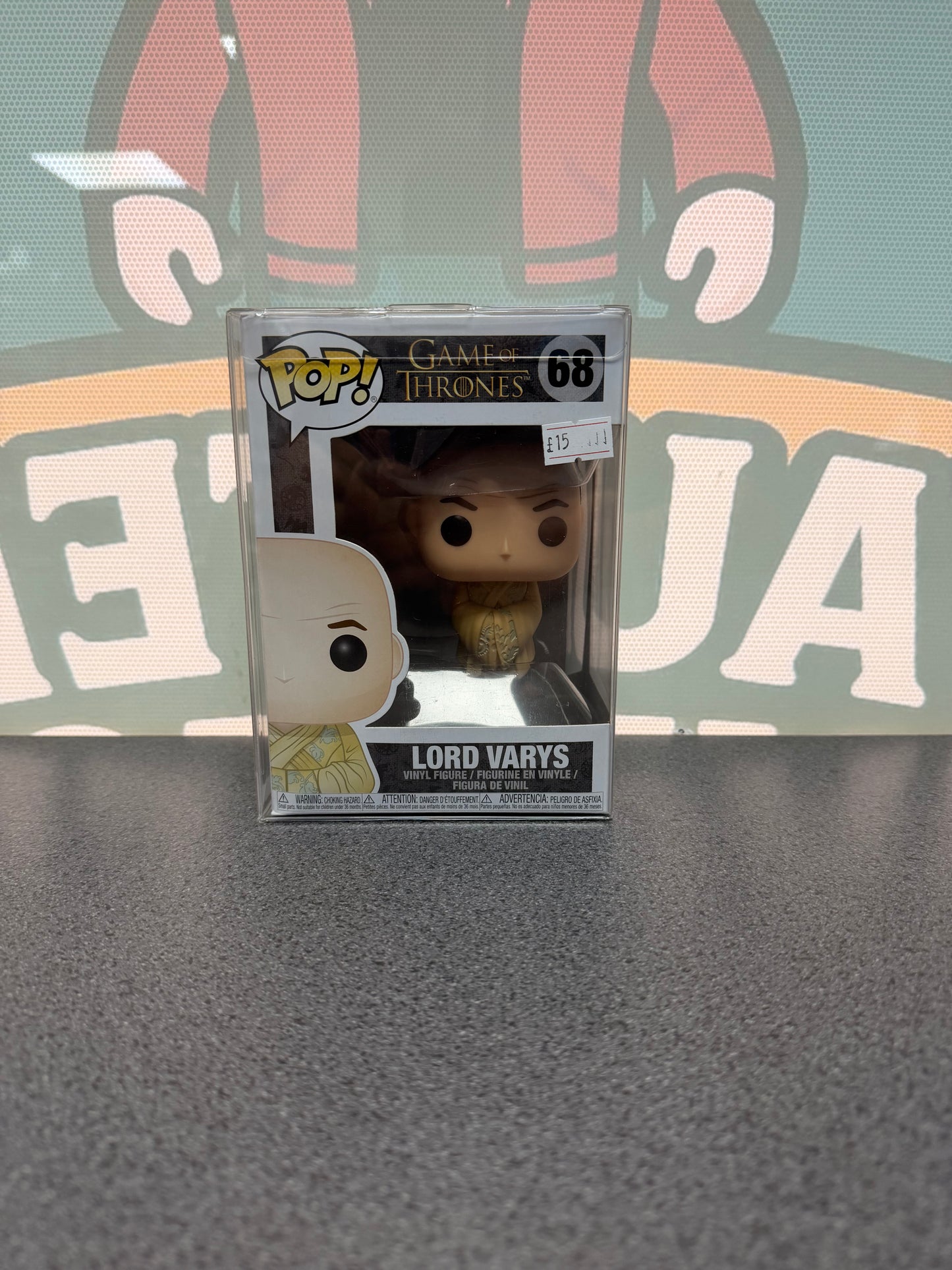 Lord Varys Funko Pop! #68 from Game of Thrones – front of box and figure