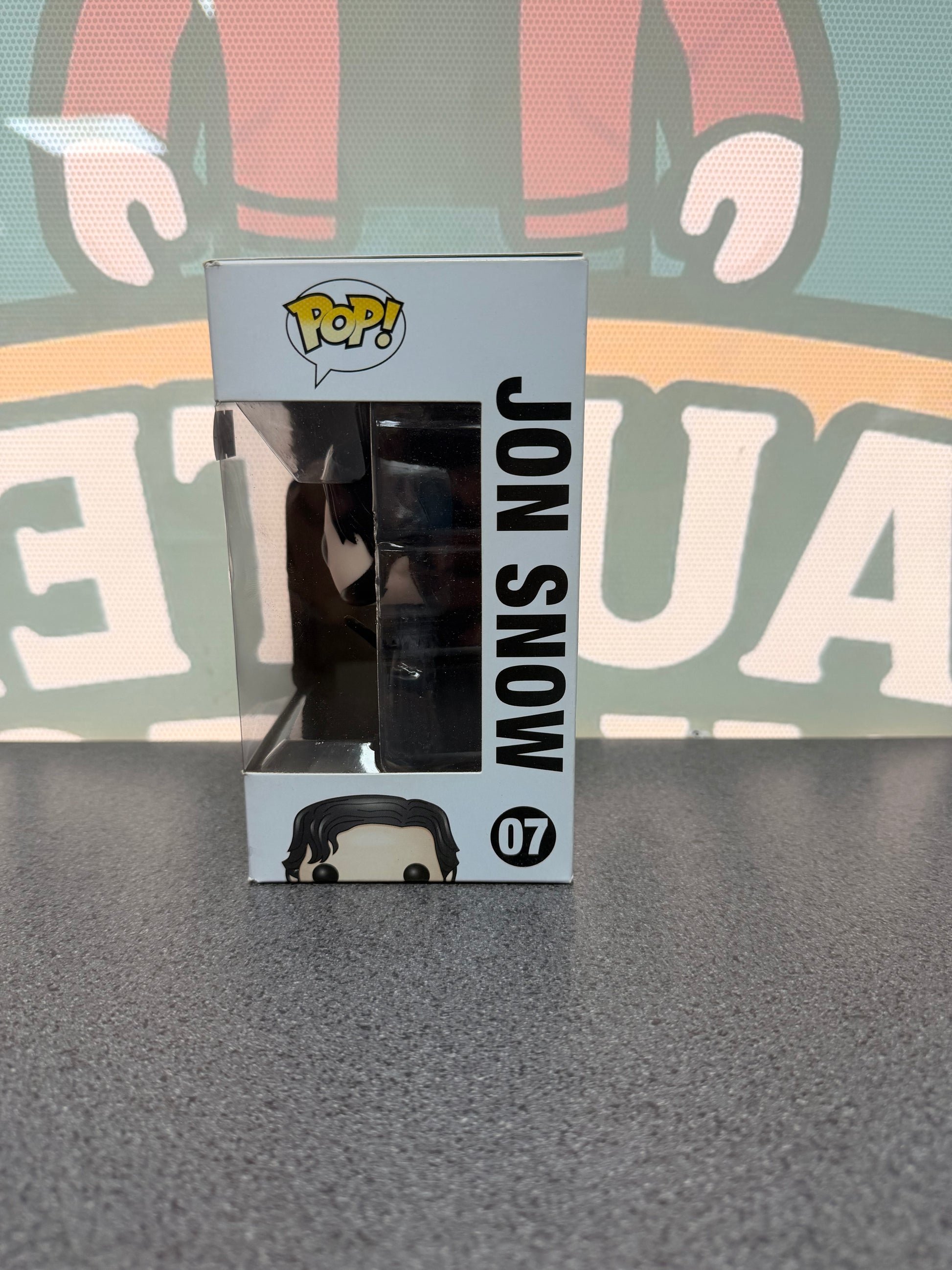 Jon Snow Funko Pop! #07 from Game of Thrones – window side of box