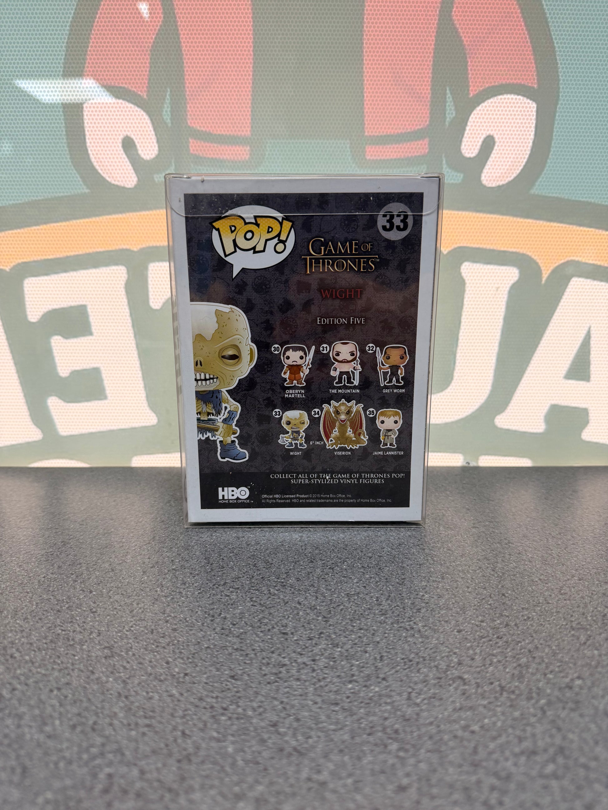Wight Funko Pop! #33 from Game of Thrones – back of box