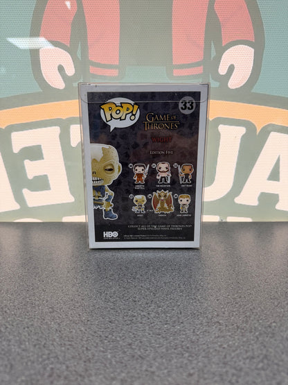 Wight Funko Pop! #33 from Game of Thrones – back of box