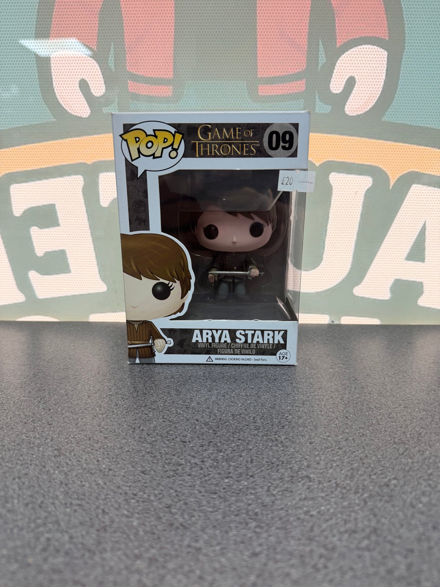 Arya Stark Funko Pop! #09 from Game of Thrones – front of box and figure