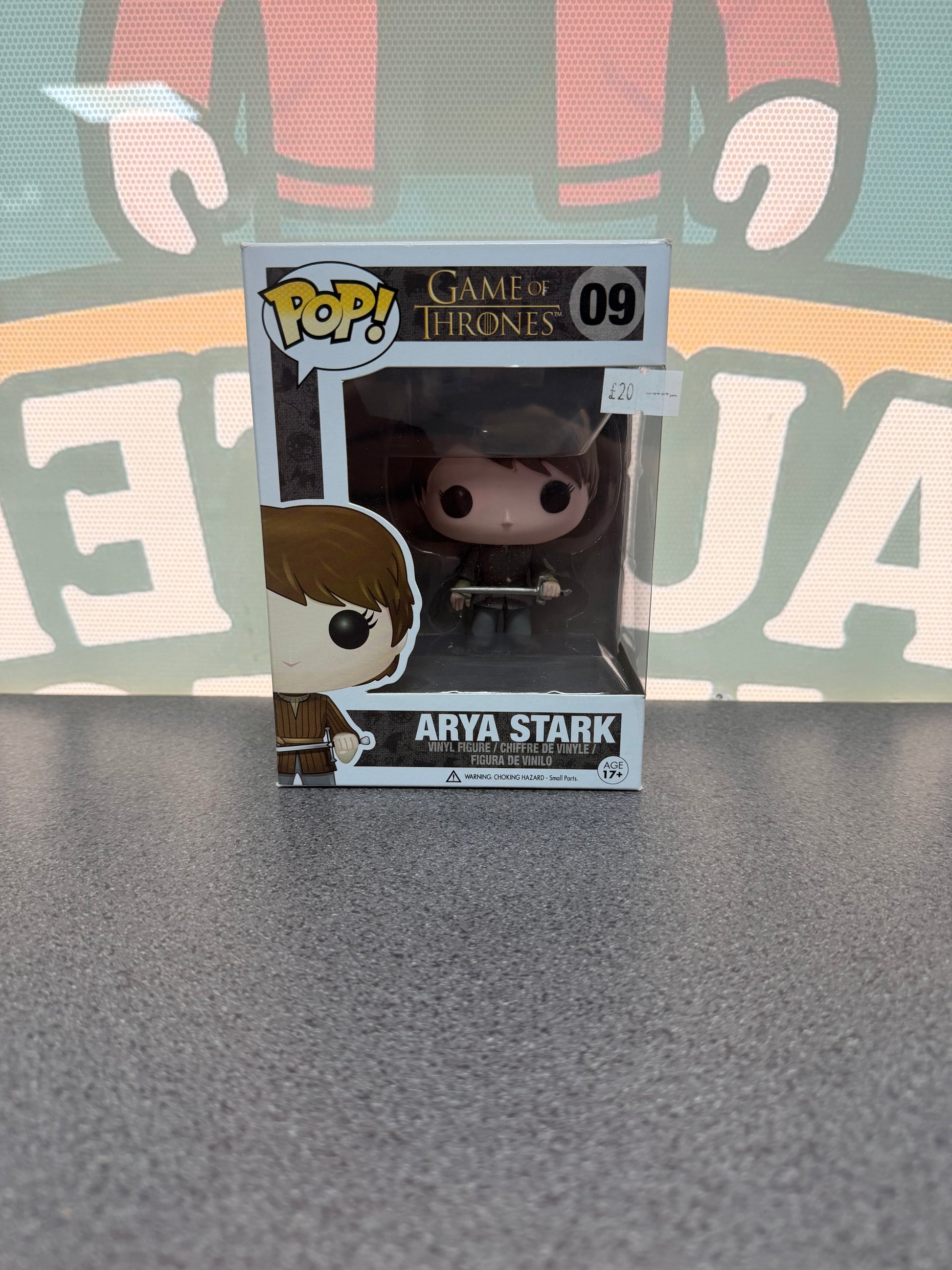 Arya Stark Funko Pop! #09 from Game of Thrones – front of box and figure