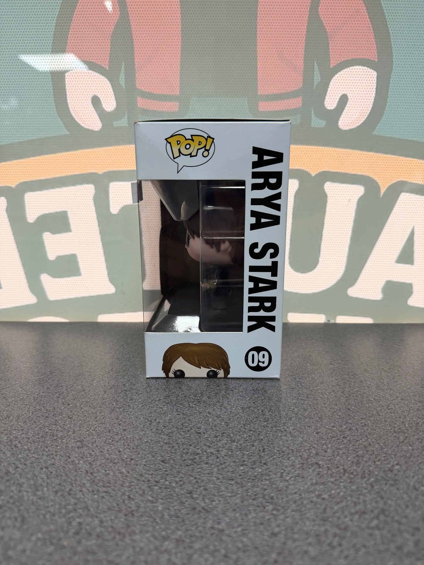 Arya Stark Funko Pop! #09 from Game of Thrones – window side of box