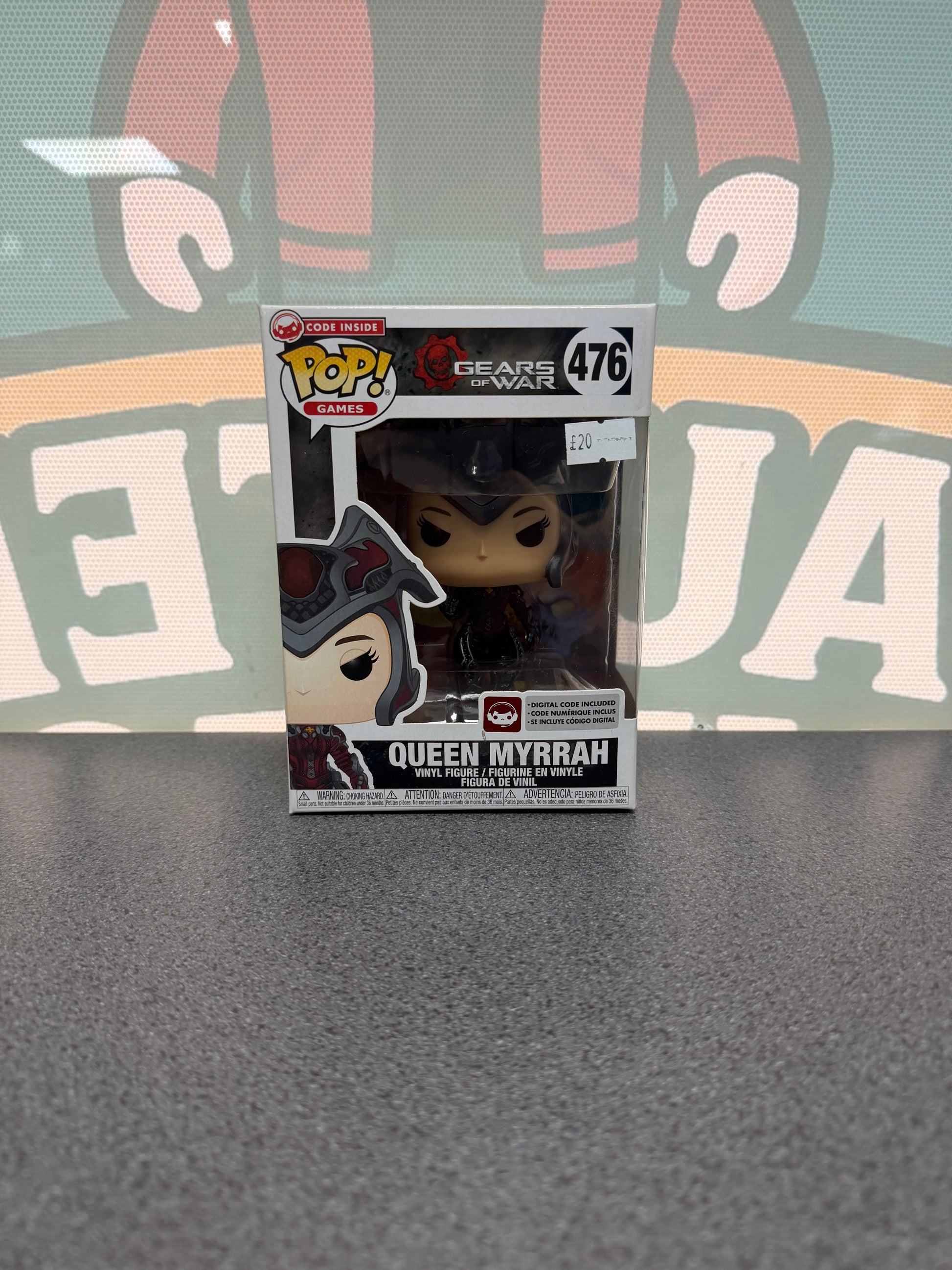 Queen Myrrah Funko Pop! #476 from Gears of War – front of box and figure