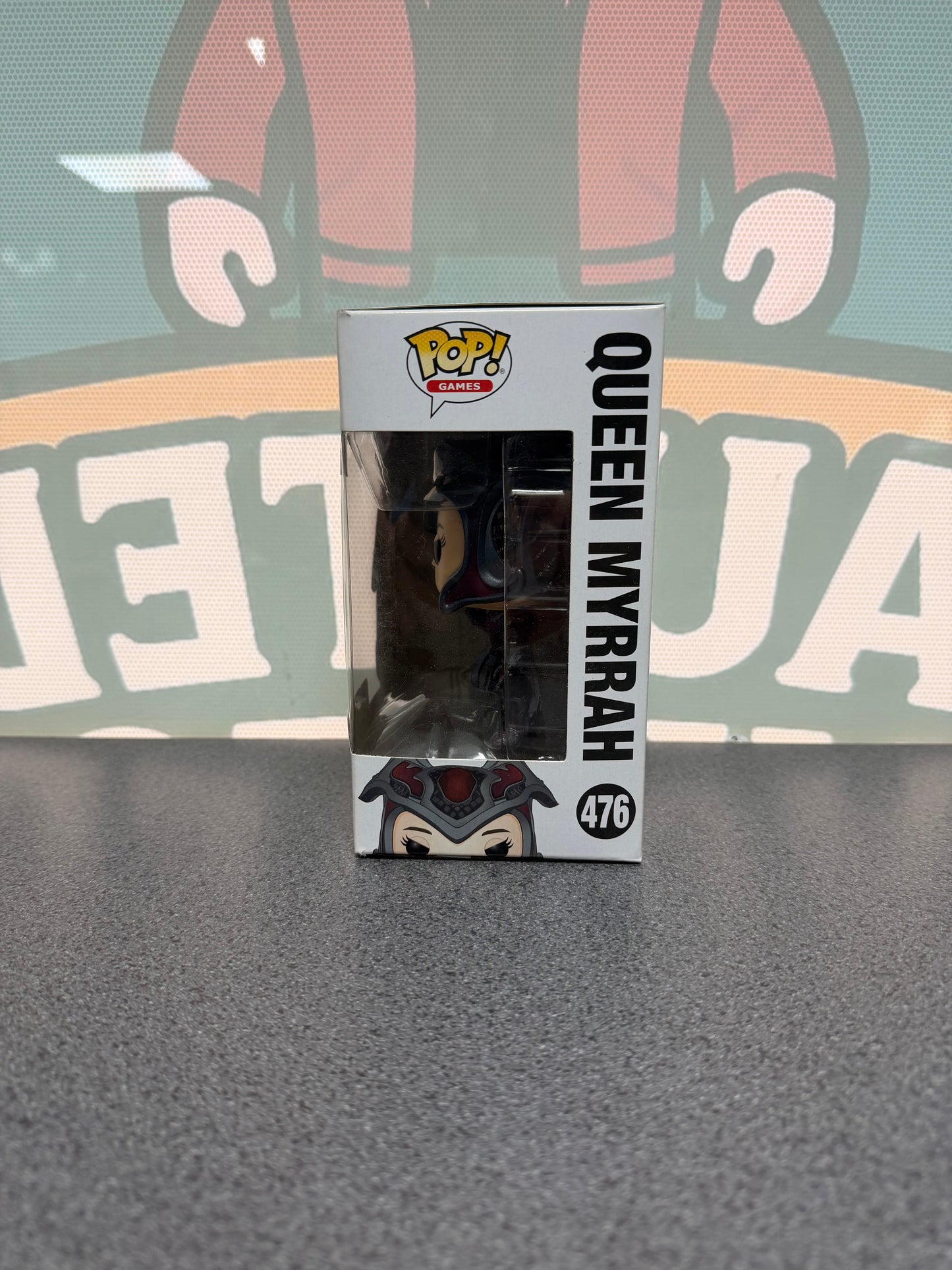 Queen Myrrah Funko Pop! #476 from Gears of War – window side of box
