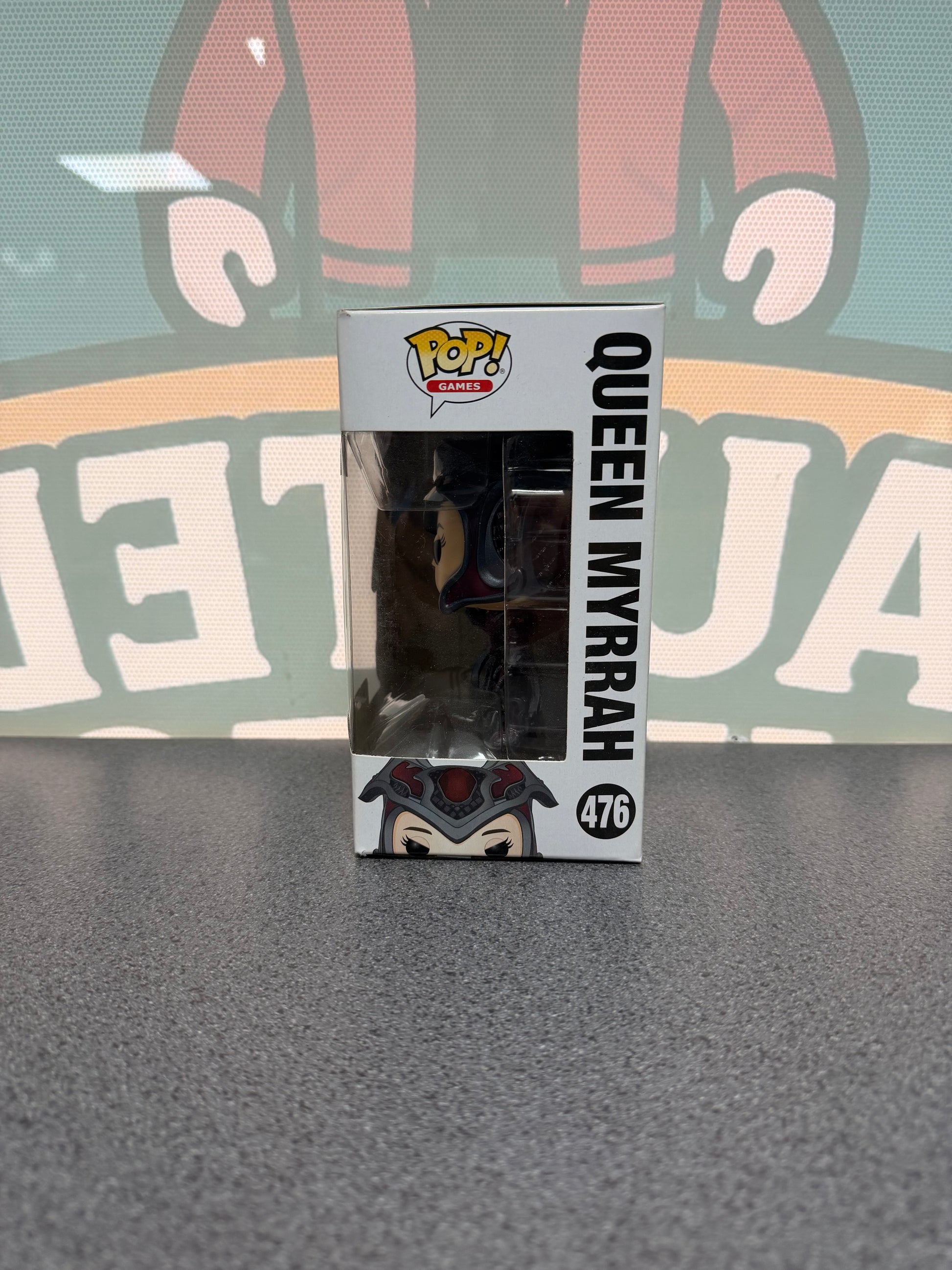 Queen Myrrah Funko Pop! #476 from Gears of War – window side of box