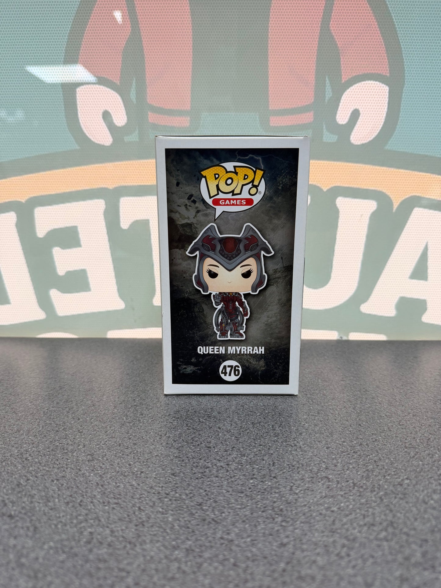 Queen Myrrah Funko Pop! #476 from Gears of War – illustrated side of box