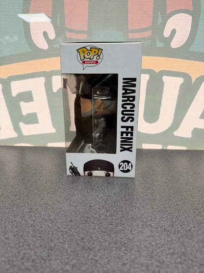 Marcus Fenix Funko Pop! #204 from Gears of War – window side of box